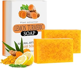 Jabón de cúrcuma de limón para rostro y cuerp...