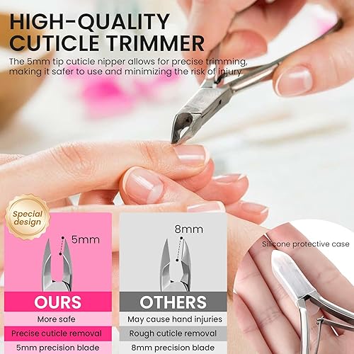 Miniatura 4 de Limas de uñas y bloques de pulidor con kit de preparación de uñas, cortador de cutículas de 0.197 in y empujador, herramientas de eliminación de