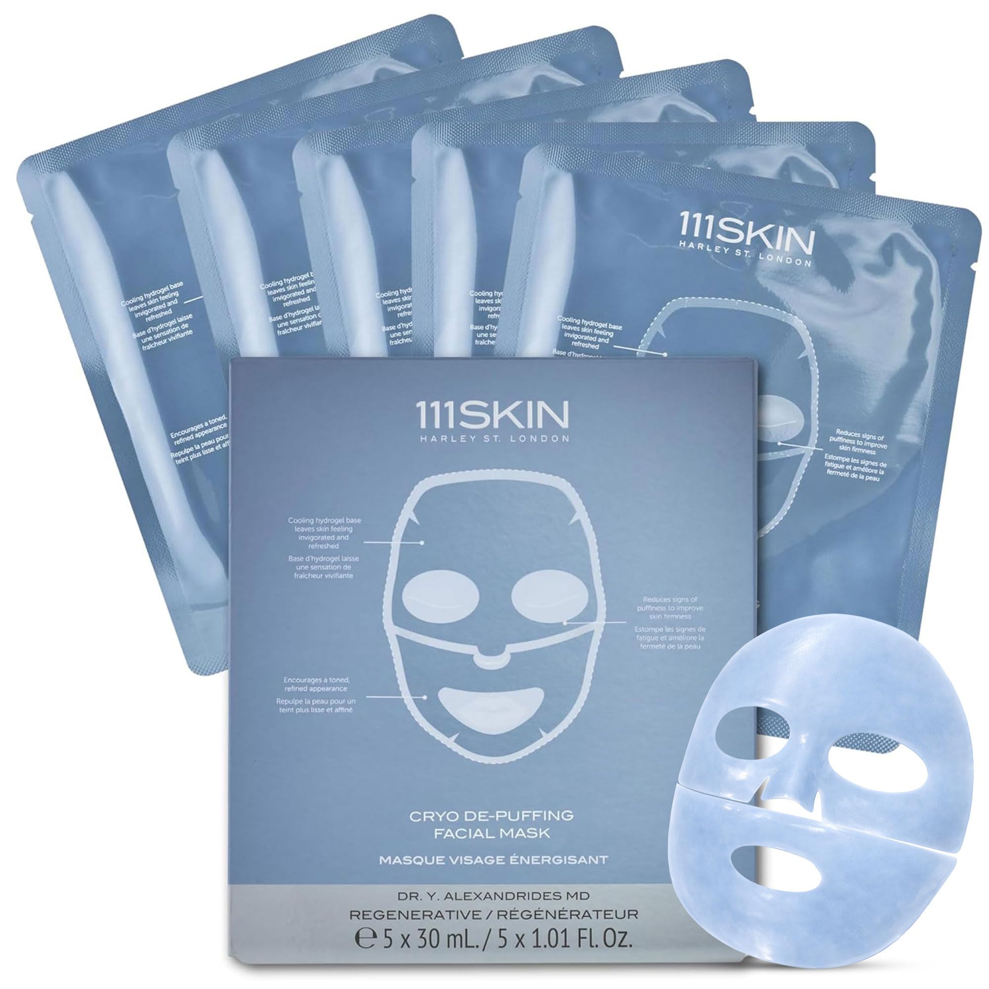 111SKIN Cryo De-Puffing Facial Mask by 111Skin for Unisex - 5 Pc