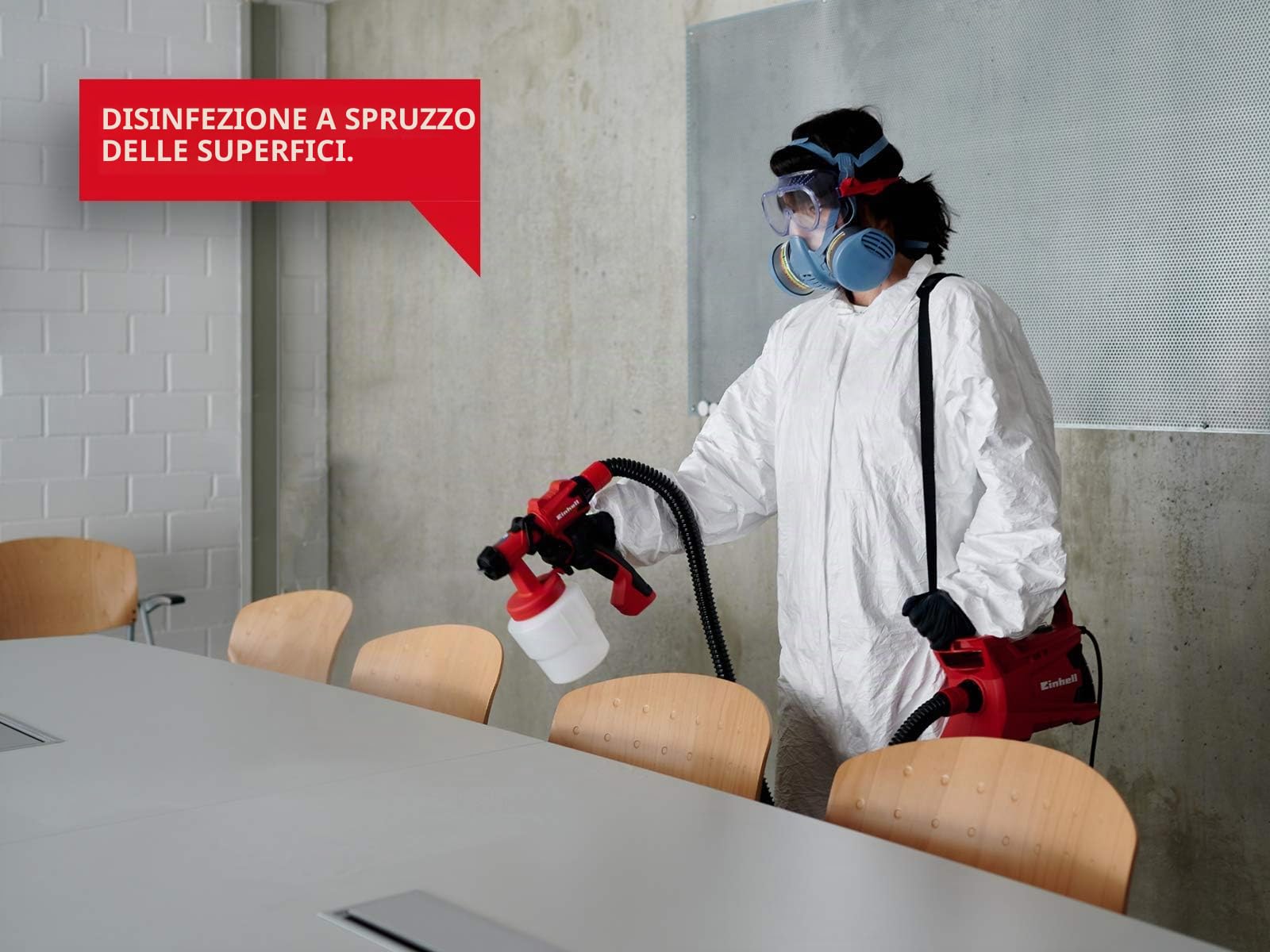 Einhell Kit Pistola Elettrica a spruzzo per Vernice e Accessori, Serbatoio 1000 Ml, 1000 Ml/Min, 700W - 4260020 Tc Sy
