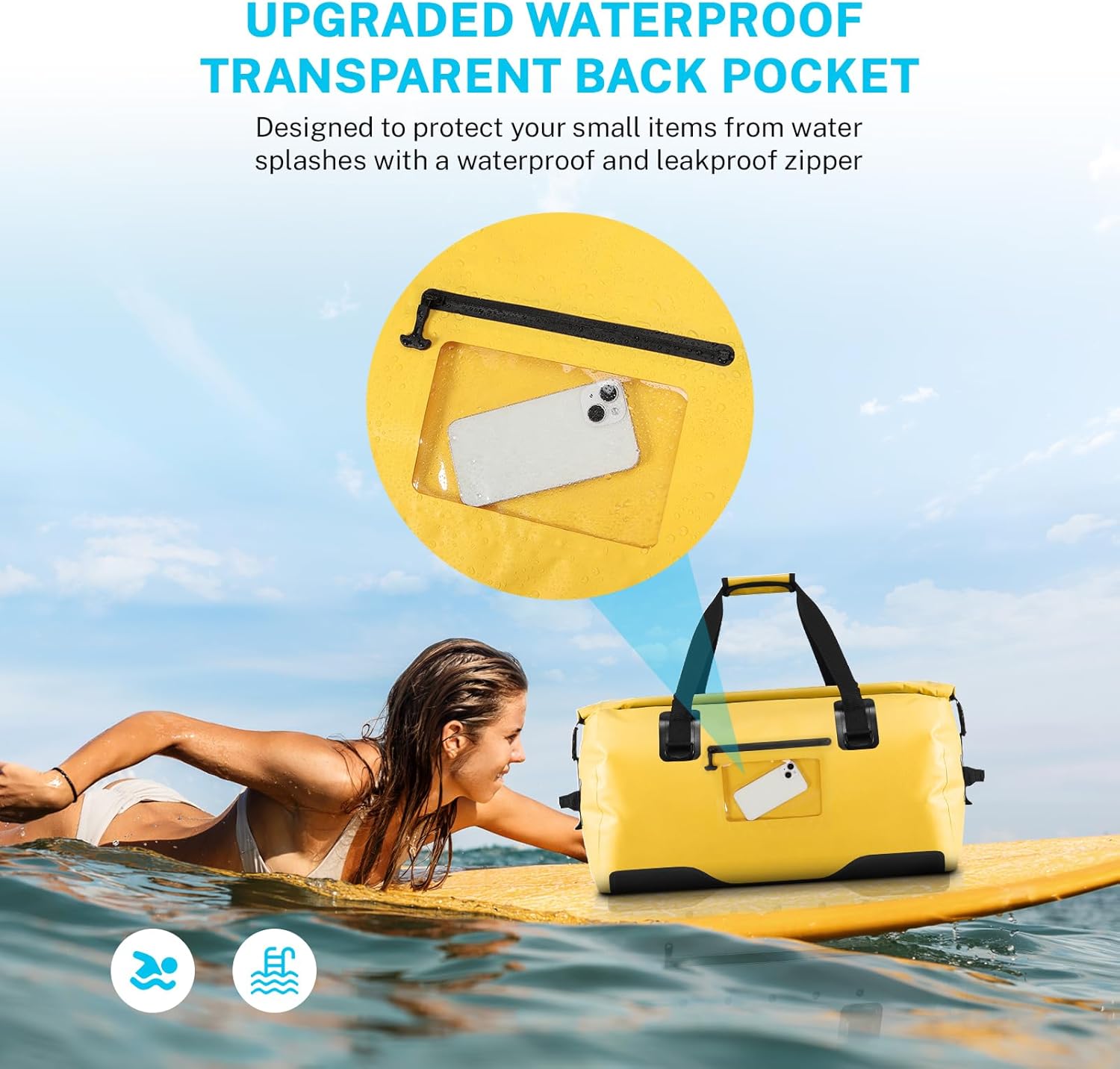 Gonex 40L 60L 80L Extra Large Waterproof Duffle Travel Dry Duffel Bag Heavy Duty Bag with Durable Straps & Handles for Kayaking Paddleboarding Boating Rafting Fishing - Image 3