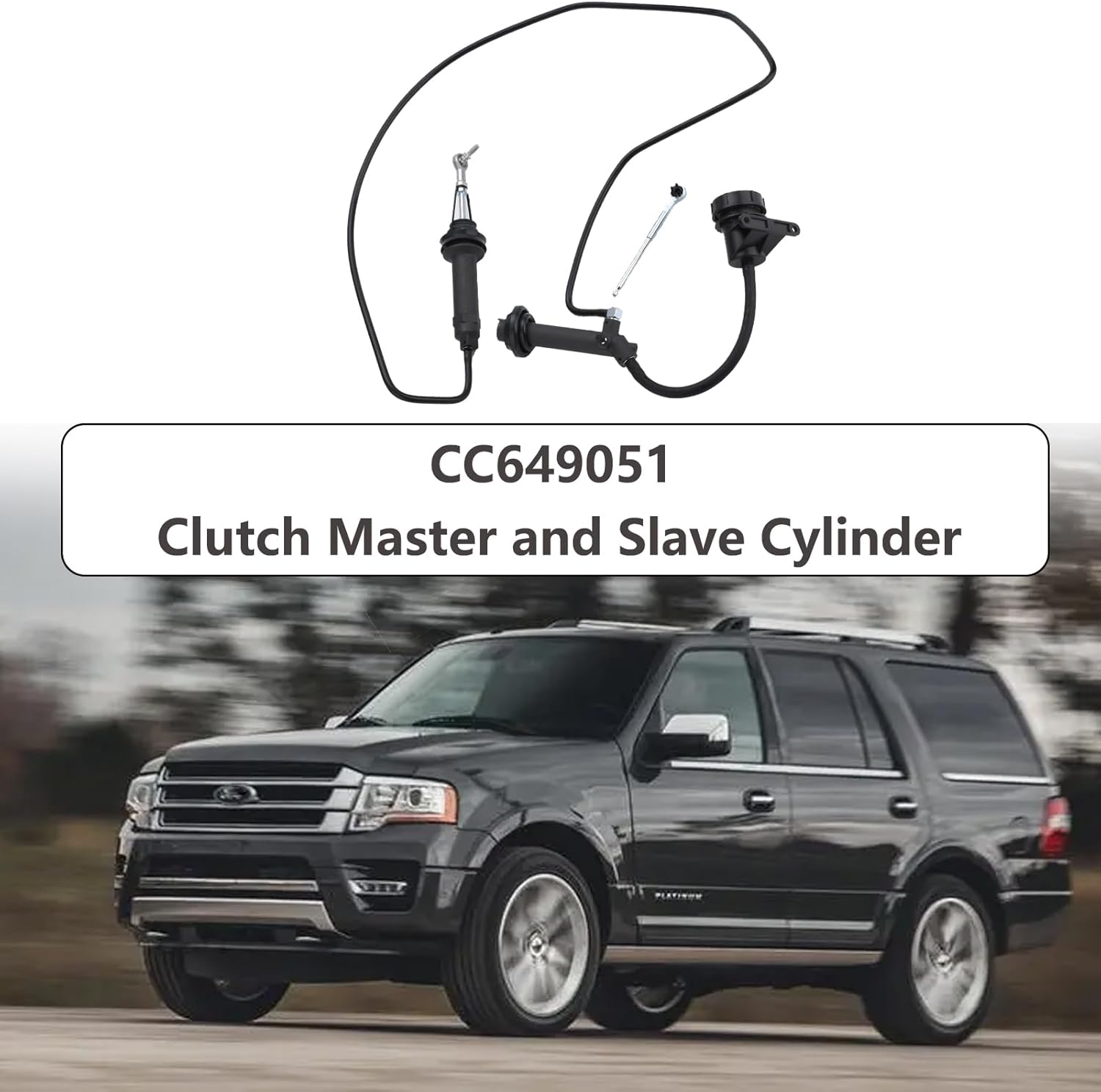 CC649051 Clutch Master and Slave Cylinder Assembly Compatible with 2002-2015 Ford F650 F750