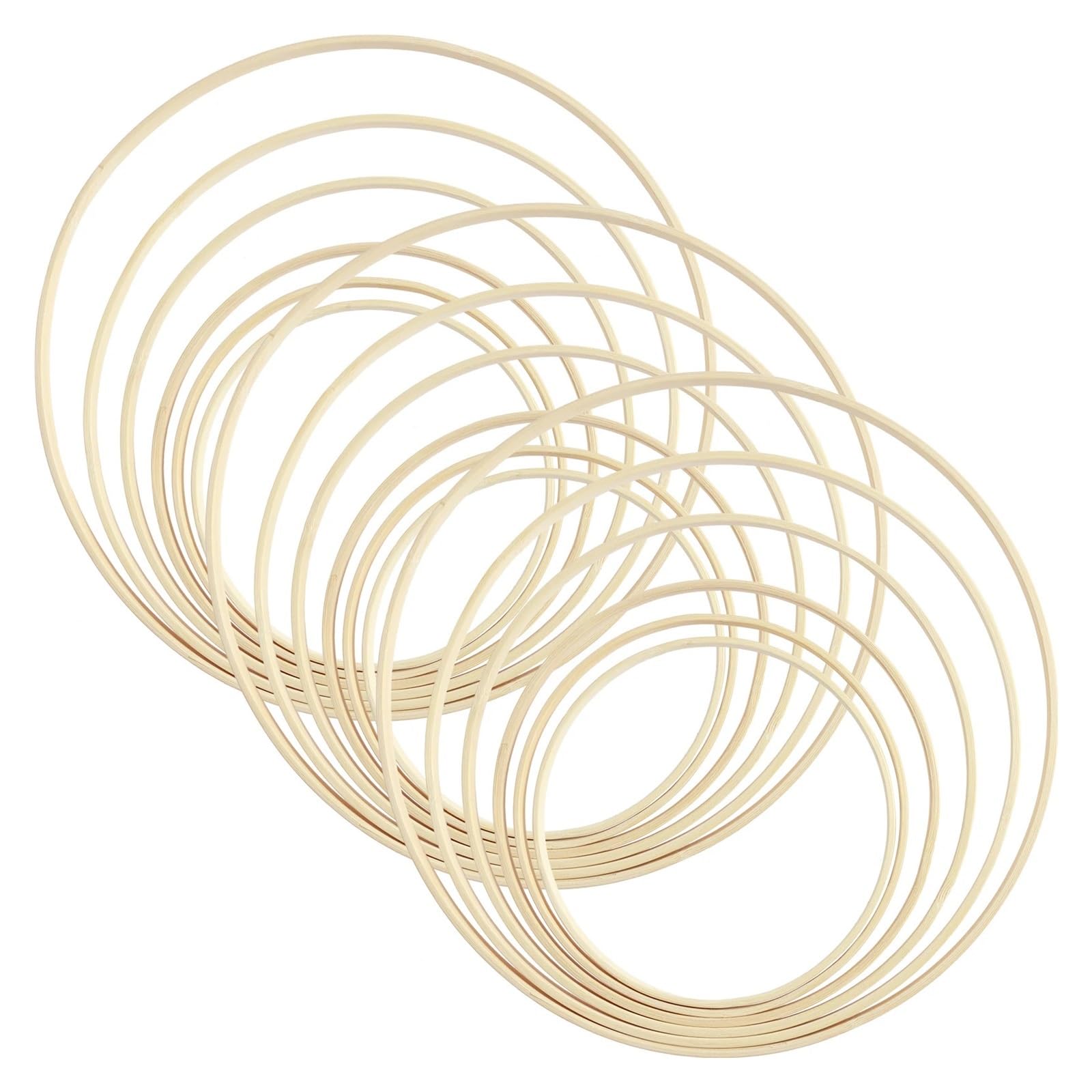 Ringe aus unbehandeltem Holz Ringset aus Holz, DIY-Ringfänger, Bastelbedarf, Holzkranz, Makramee-Kreis, Reifen, Hochzeit(Wood color)