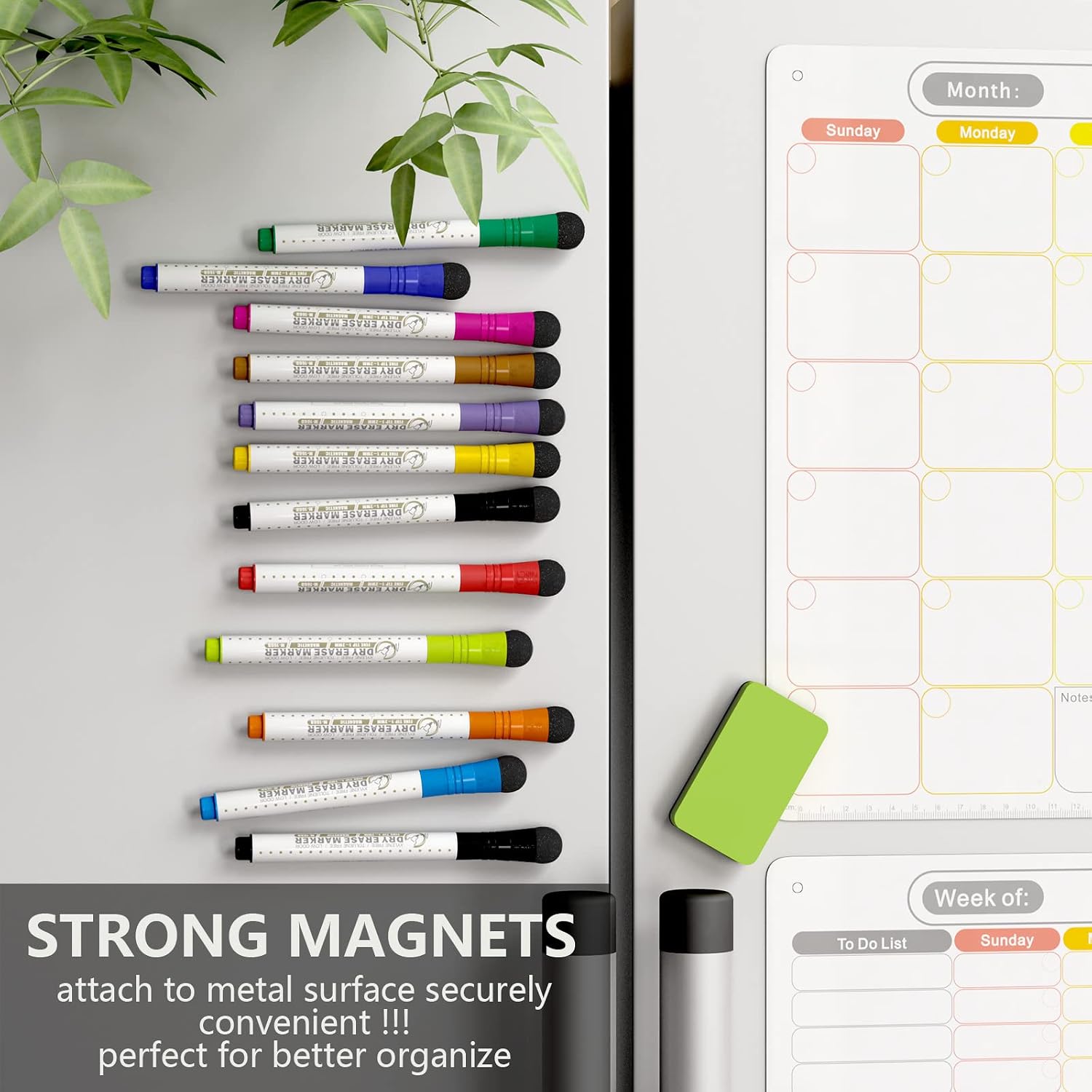 Magnetic Dry Erase Whiteboard Markers, 1mm Fine Tip, 9 Pack 2 Black image 3