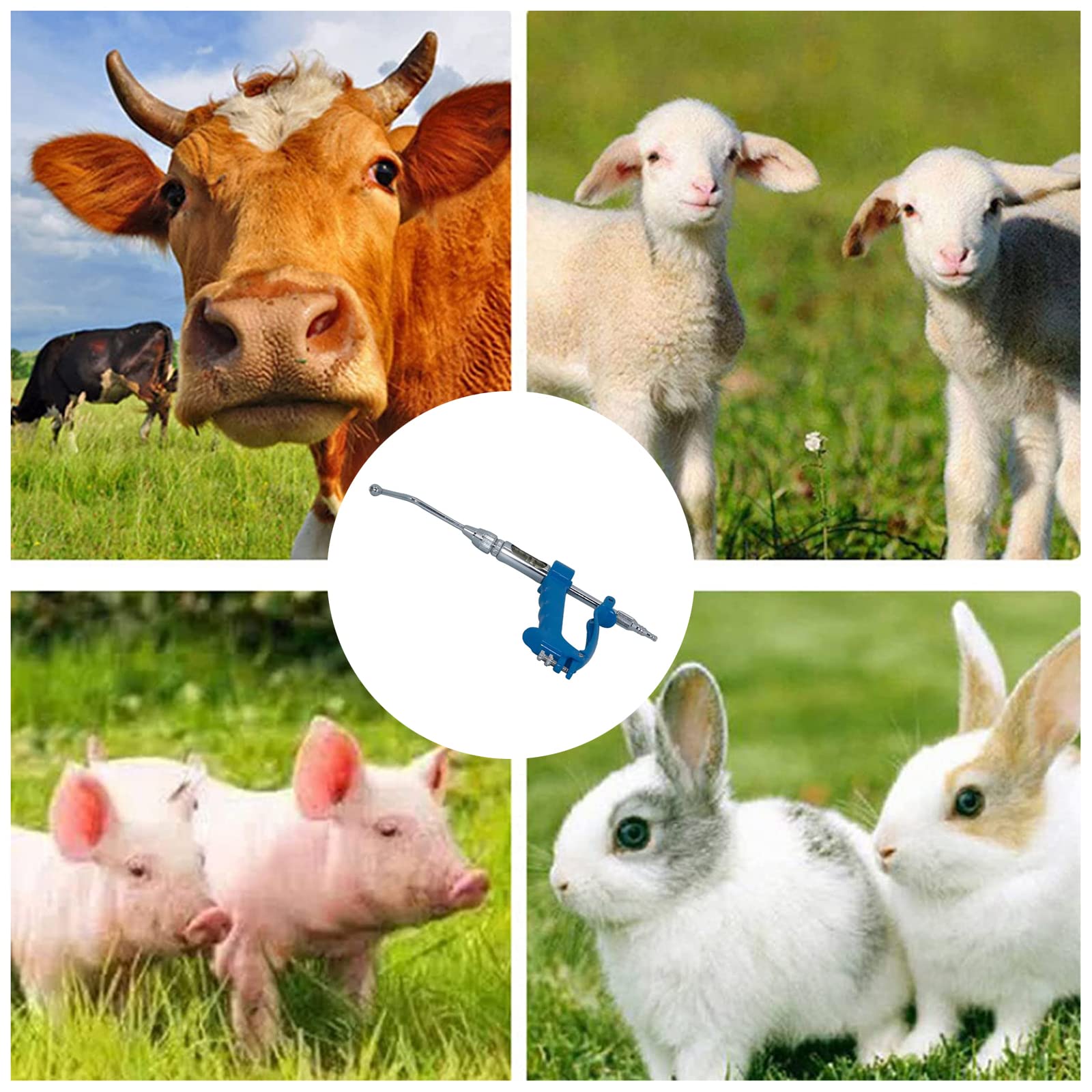 Alimentatore automatico continuo per farmaci con dosaggio regolabile per bovini, pecore, capre, maiali, animali domestici, siringa a molla per farmaci facili