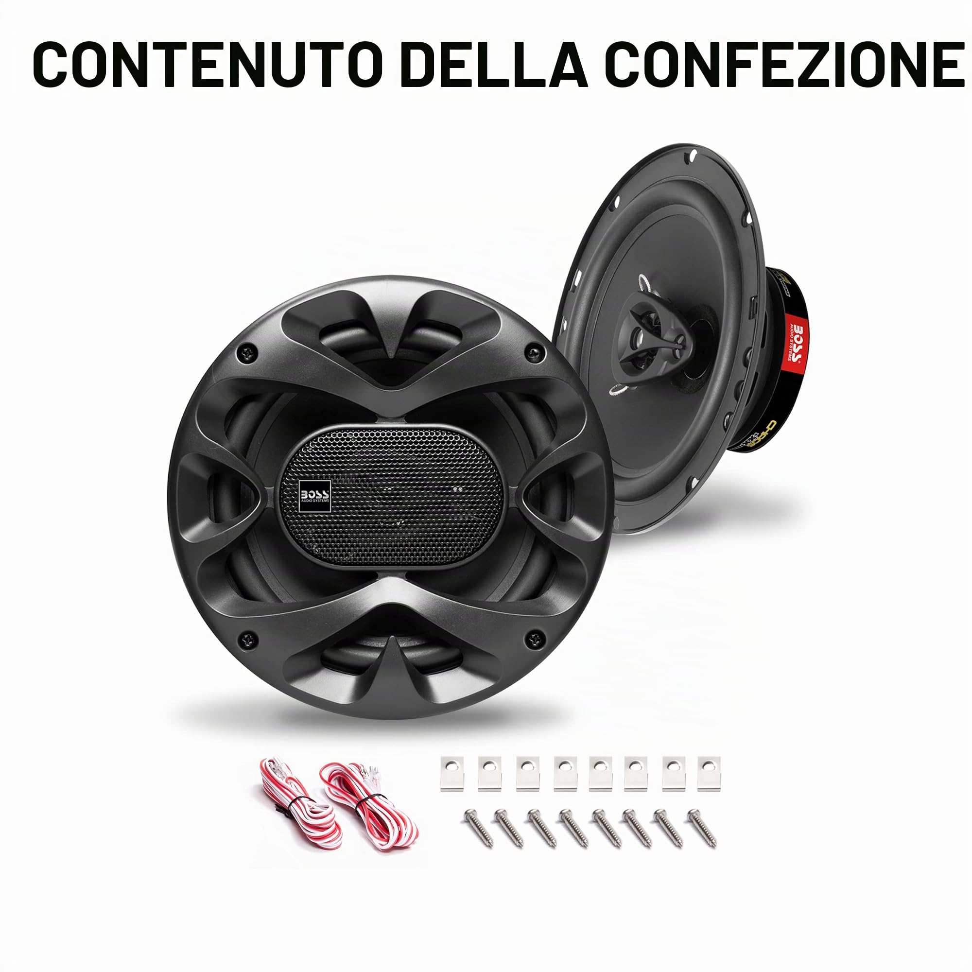 BOSS Audio Systems 2 altoparlanti coassiali a 3 vie CH6530B da 16,5 cm 6,5" 150 watt rms 300 watt max sospensioni in gomma, a coppia