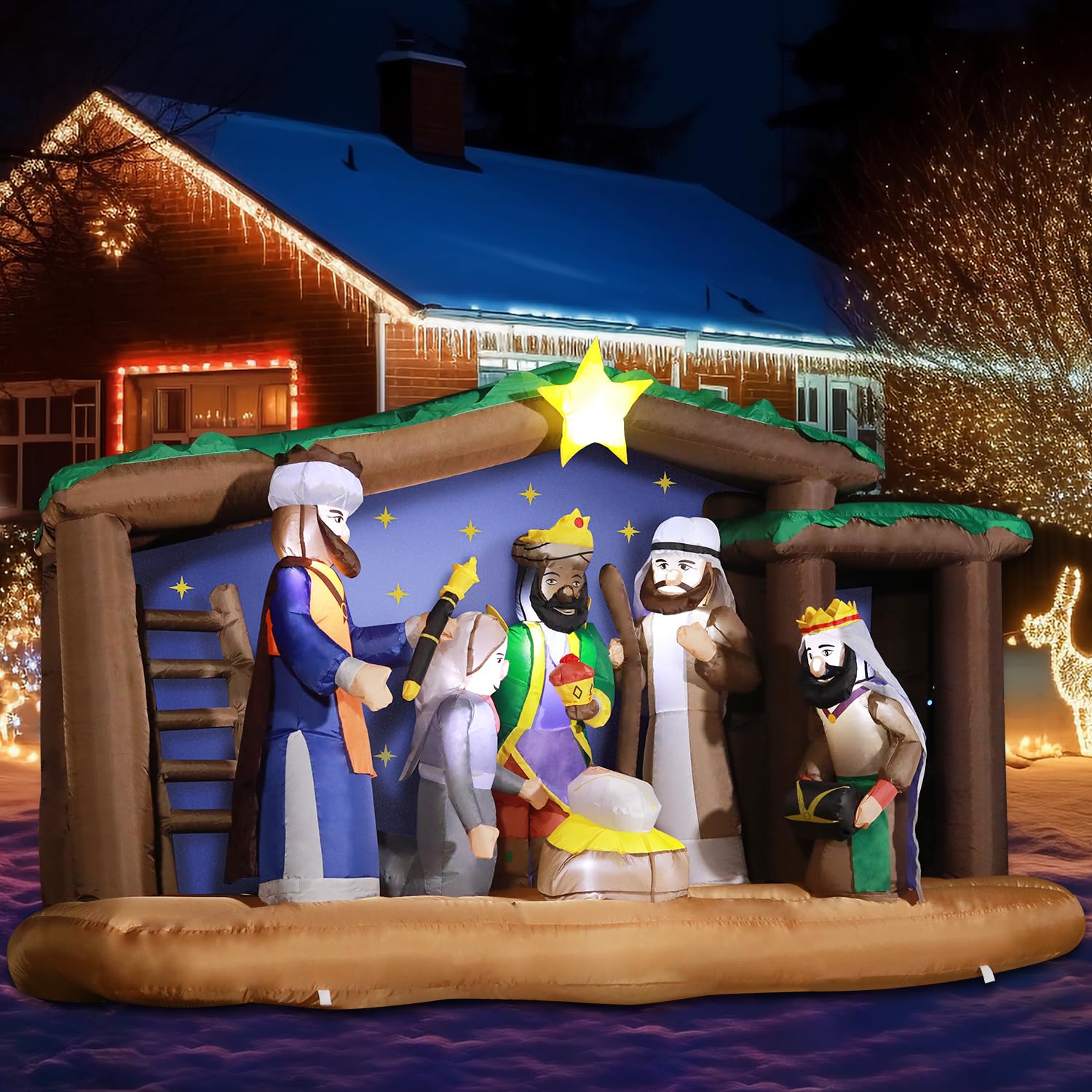 Snapklik.com : DomKom Large 8FT Christmas Inflatables Nativity Scene ...