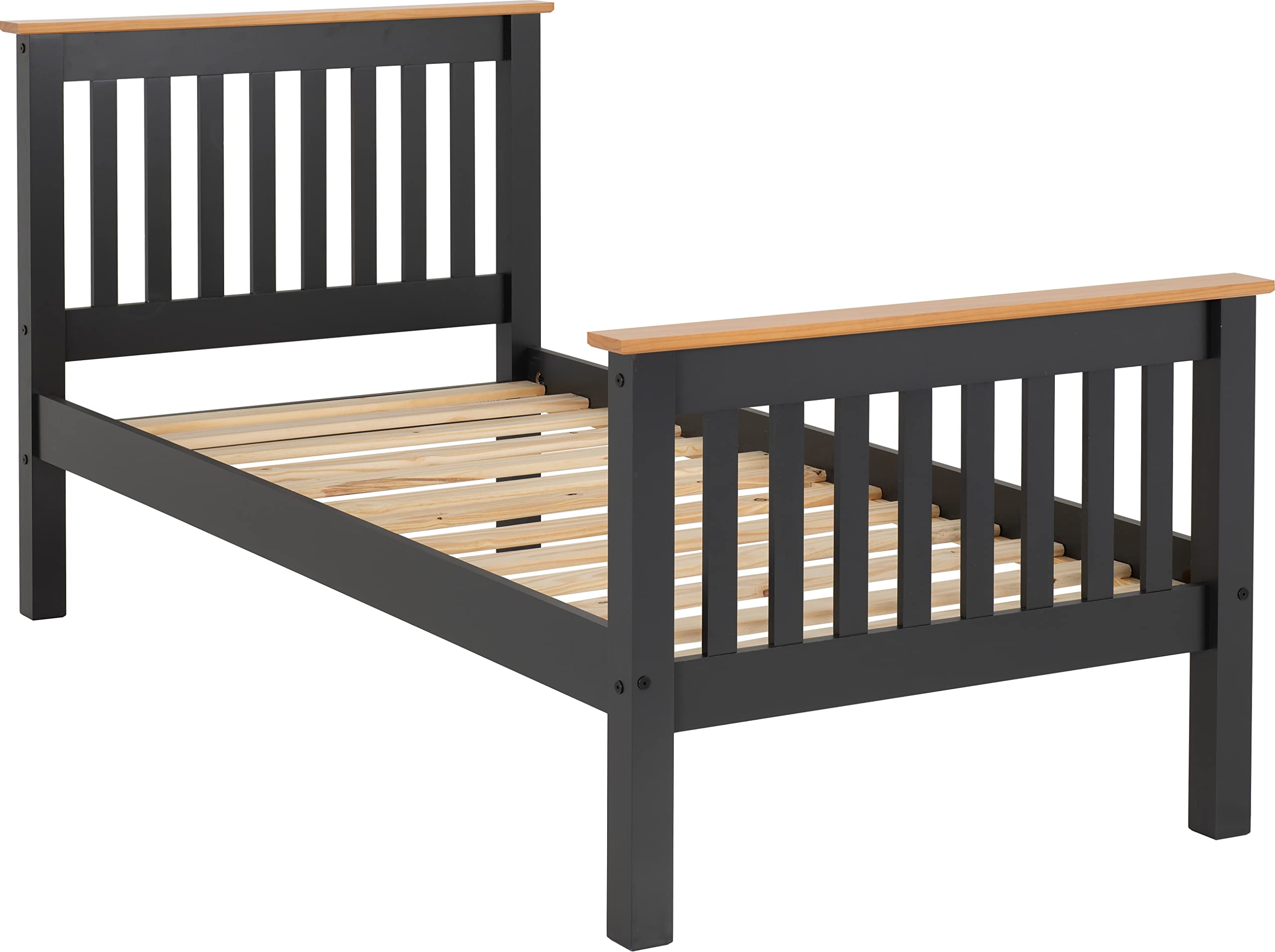 Seconique Monaco 3Ft Single Bed High Foot End In Grey And Oak from B&Q