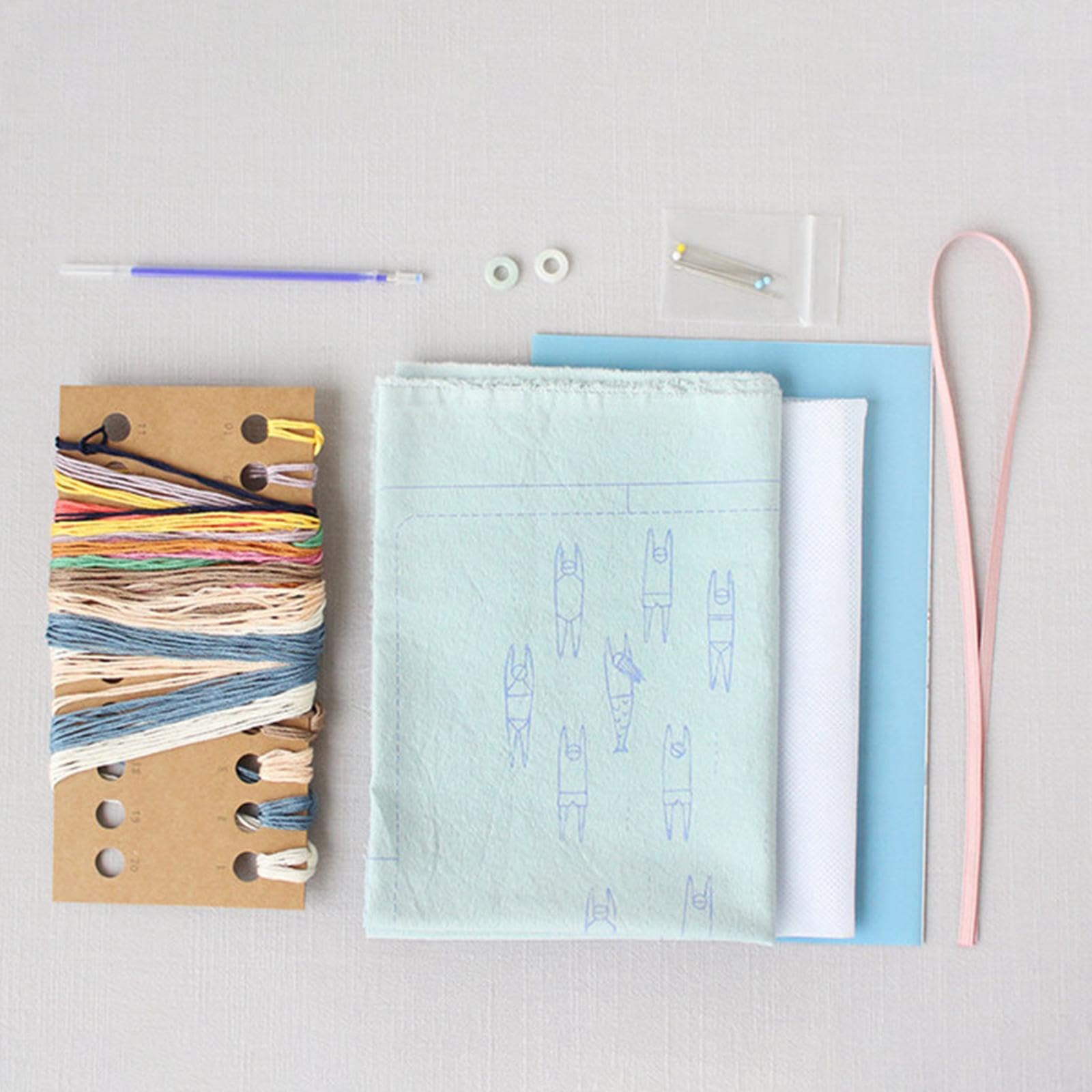 Embroidery Cubrelibro DIY Cubierta Bordada de Cuaderno Kit Manualidades Coser Diario Artesanal para Principiantes Experiencia Creativa Adecuada, Portada del Libro, Individual