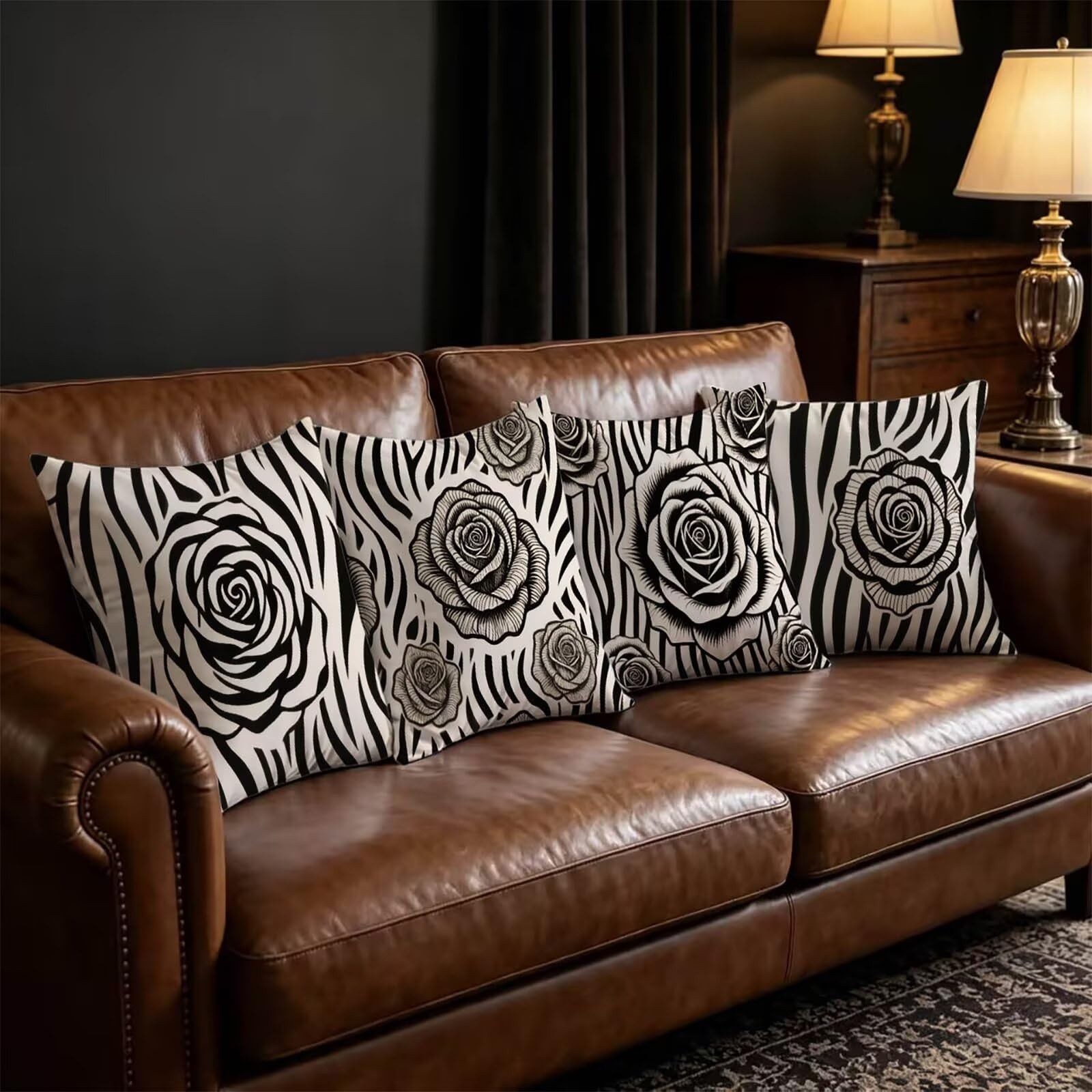 Kopfkissenbezug Black and White Outdoor 60x60cm Kissenbezug THDZ-2239