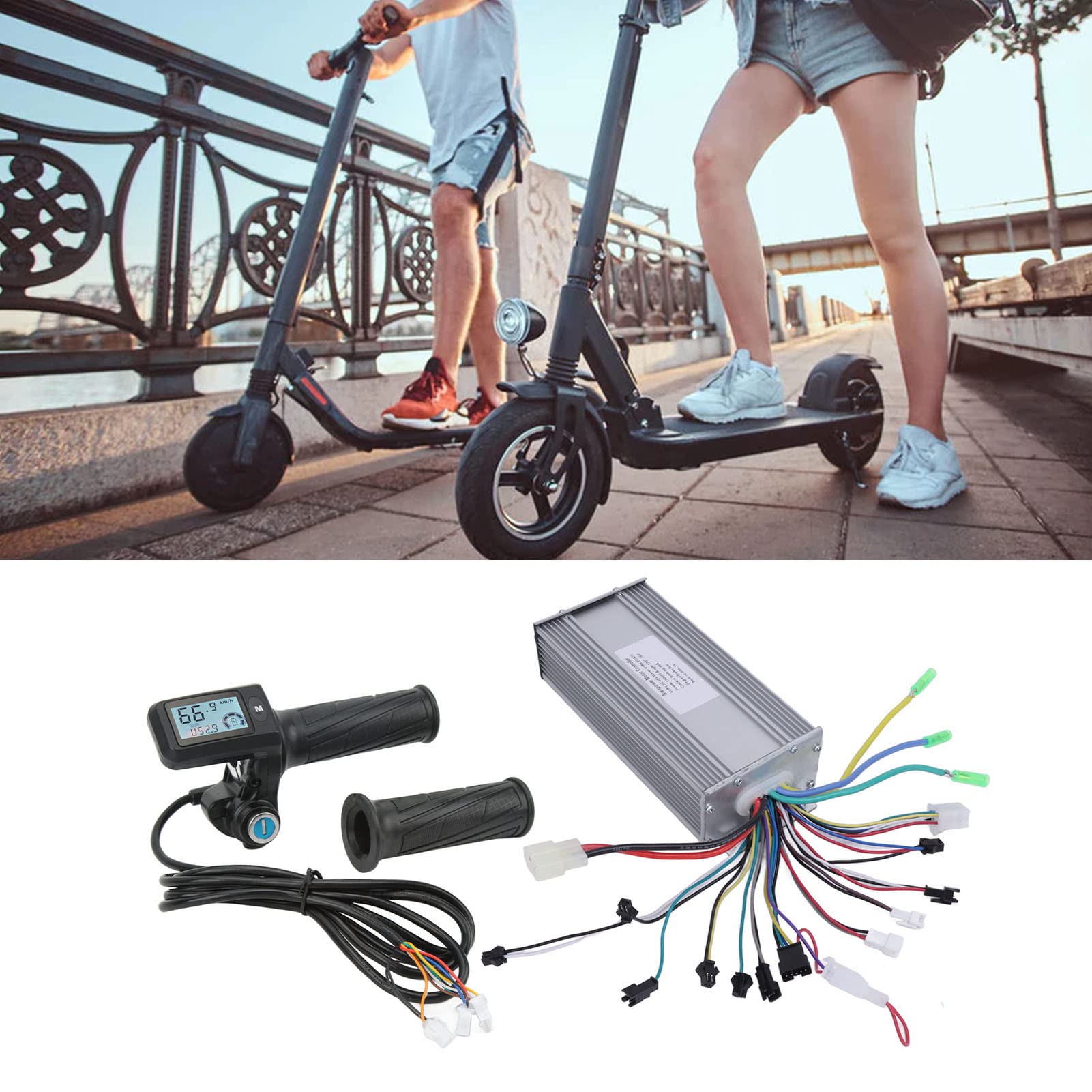 Kontroler Prędkości RC, Bezszczotkowy Silnik RC, Części Zamienne Do Silnika Bezszczotkowego, Bezszczotkowy Kontroler Prędkości Silnika 1000 W 36 V 48 V Wyświetlacz LCD Przepustnica Do Hulajnogi Elektr