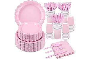 Pink Paper Plates and Napkins for the Party