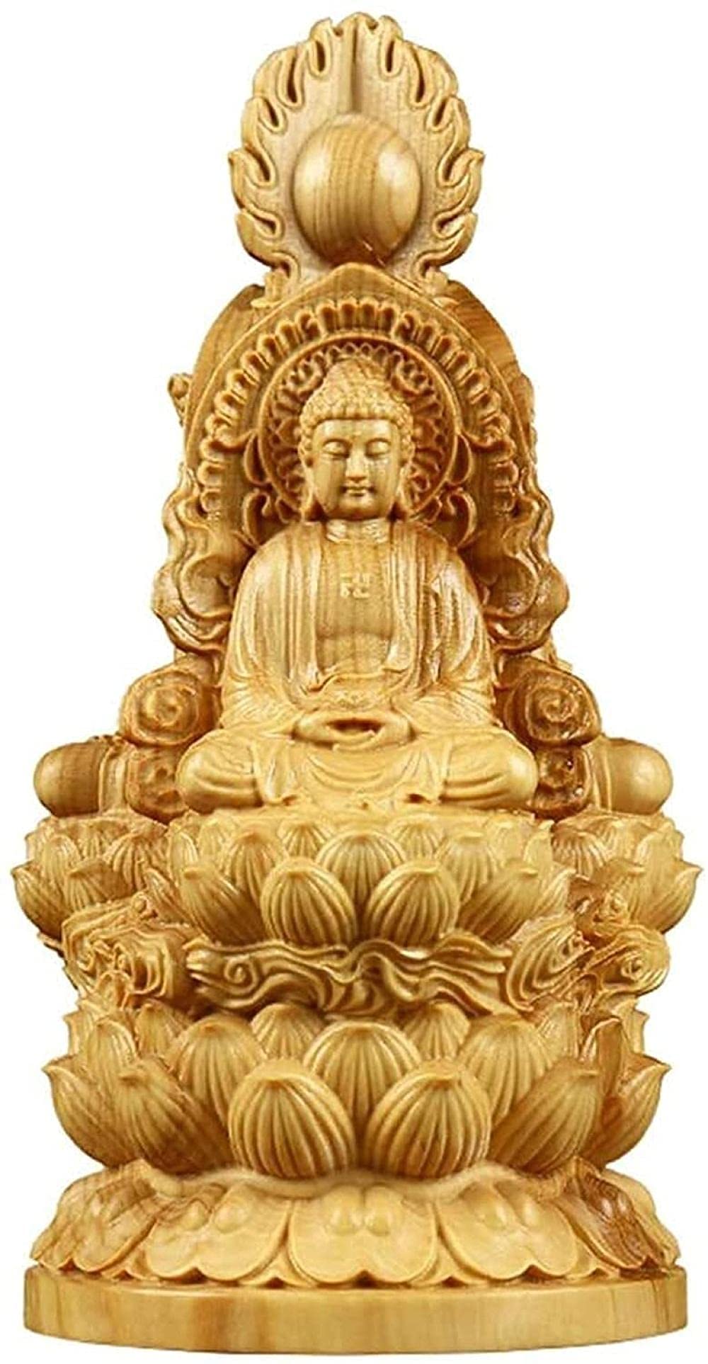 Statue di Buddha da Collezione per Decorazioni per la casa Tre Santi nelle sculture di Meditazione Occidentale Ornamenti di Figurine Boxwood Home Office Decorazione Arte Decorazione