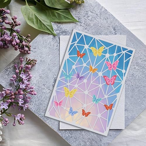 Miniatura 3 de GLOBLELAND Juego de 2 troqueles de corte de fondo de línea para hacer tarjetas, fondo triangular rectangular, troquelados, plantillas de acero al