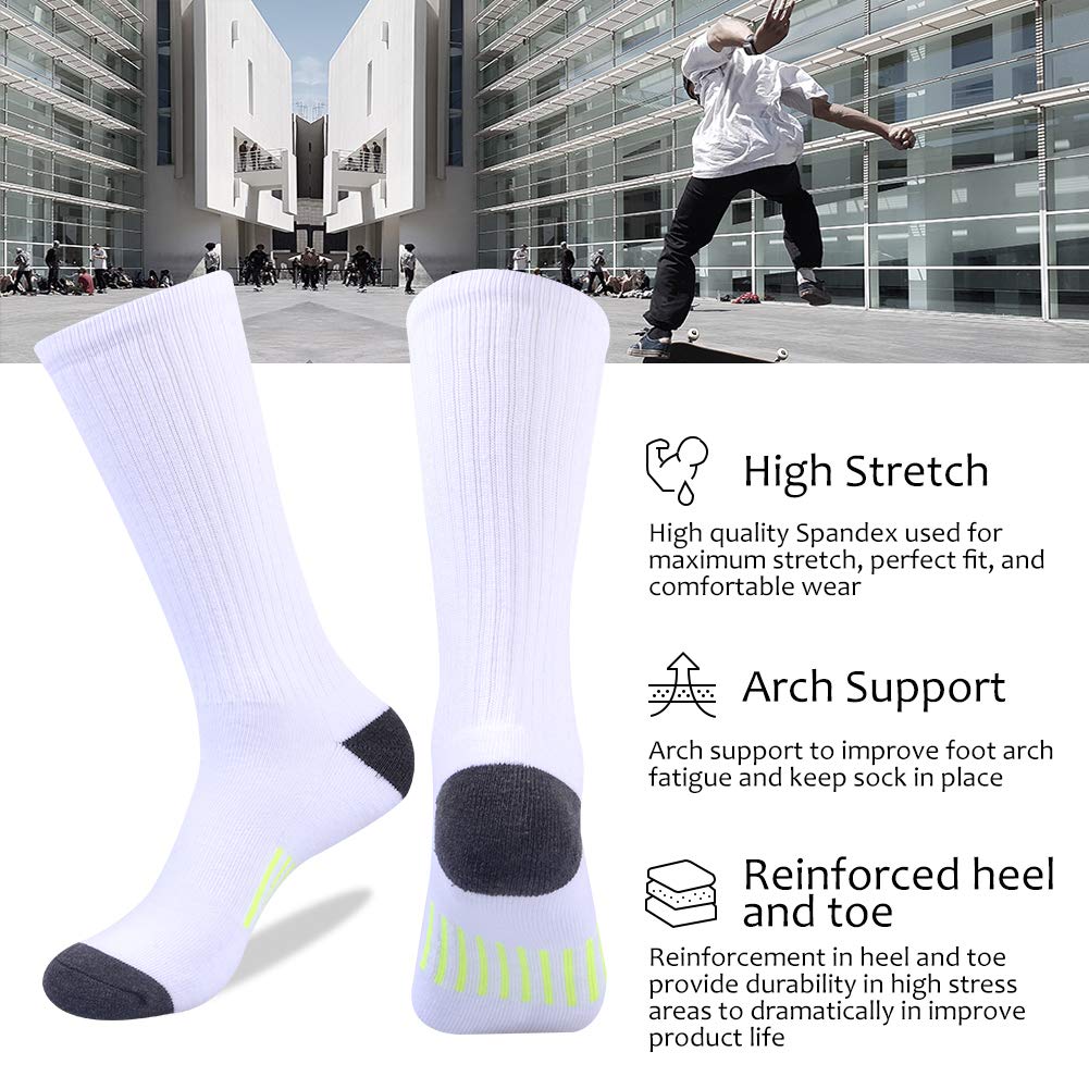 Socks Uwear - Calze da uomo con cuscino, stile casual, sport, allenamento, confezione da 6 - Bianco -