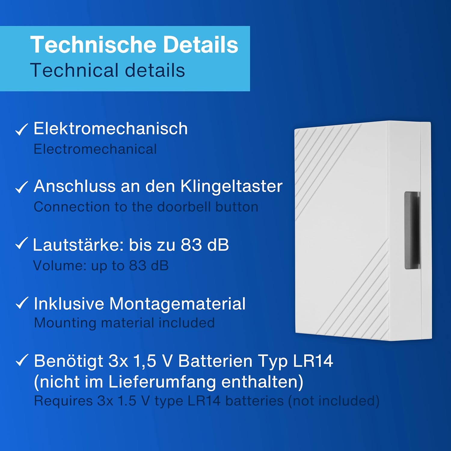 Technical details of REV 0514860555 Door Chime