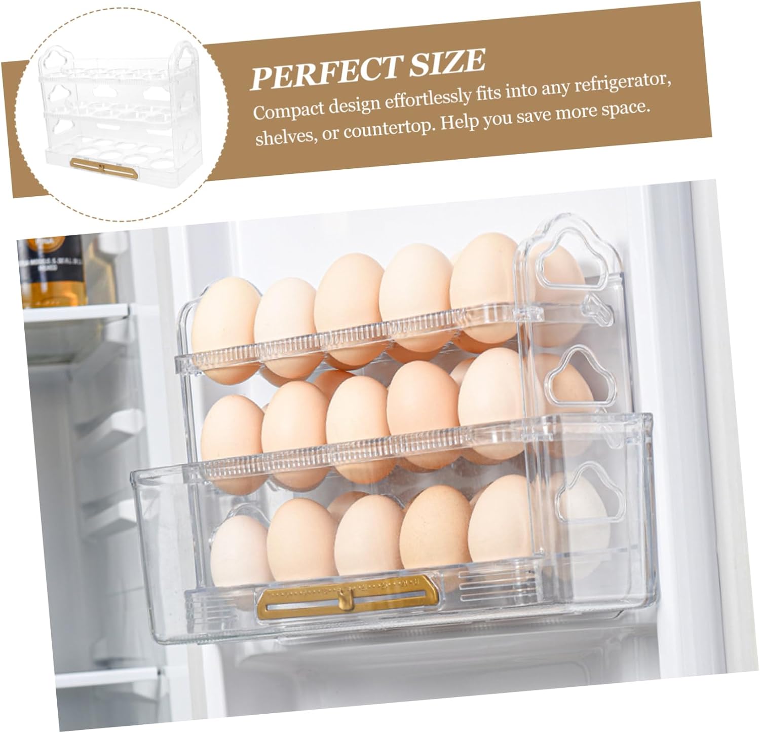 DOITOOL Egg Organizer Slots Egg Storage Rack for Refrigerator Lightweight for Kitchen Countertop Space-saving Design for Freshness and Easy Access