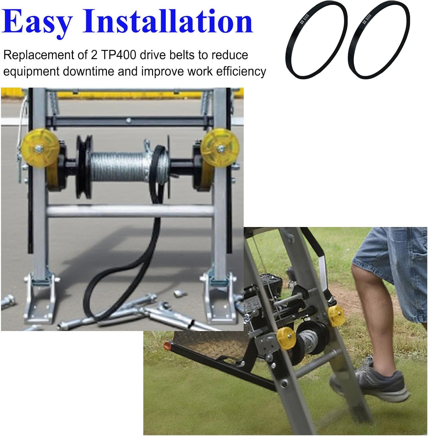 TP250 Ladder Lift V-Belt (2-Pack), 51-inch V-Belt, for TranzSporter Ladder Lift, Compatible with TP250 and TP400 Ladder Lift Replacement Parts