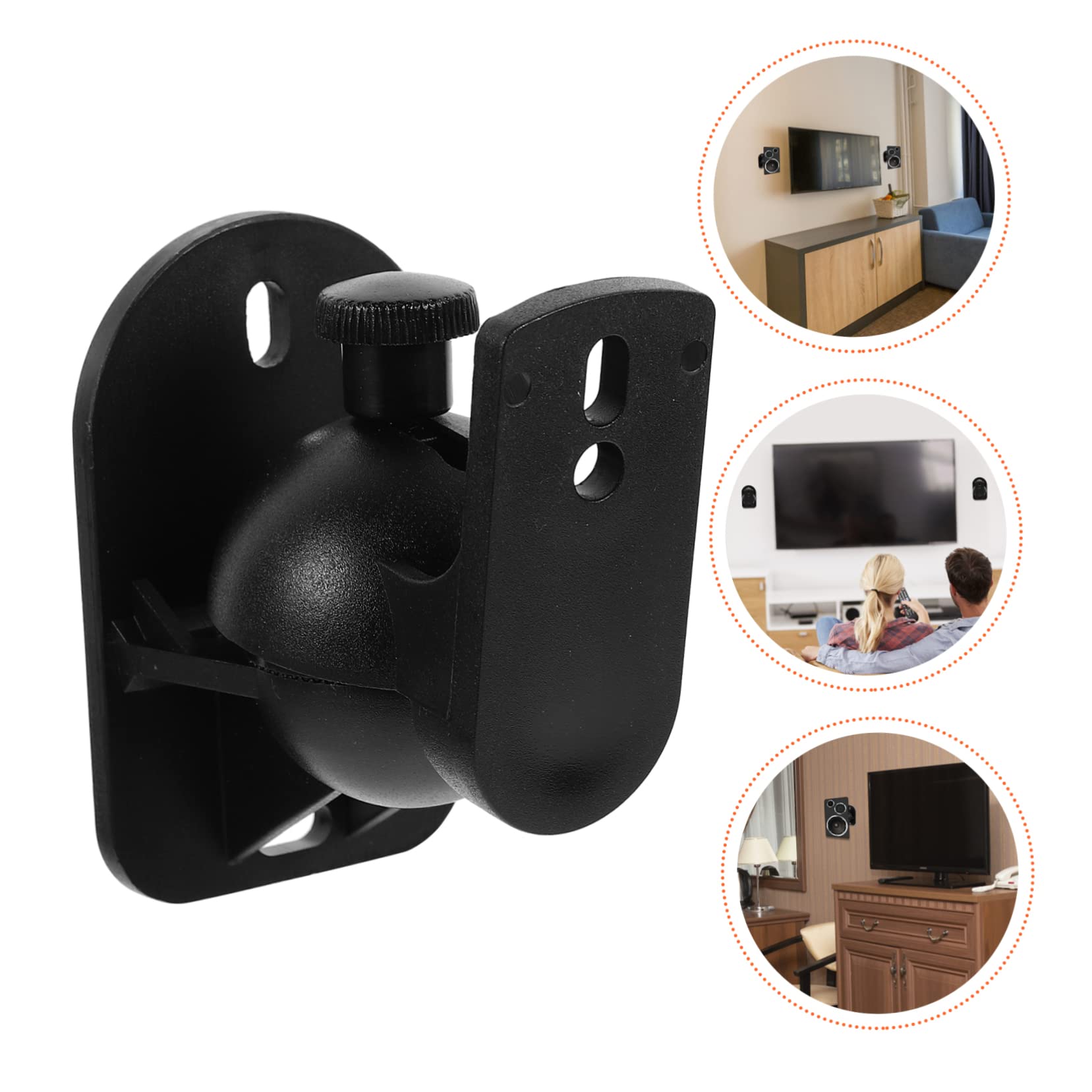 Support Mural pour Haut-parleur Surround 6 Ensembles Abs Noir Réglable