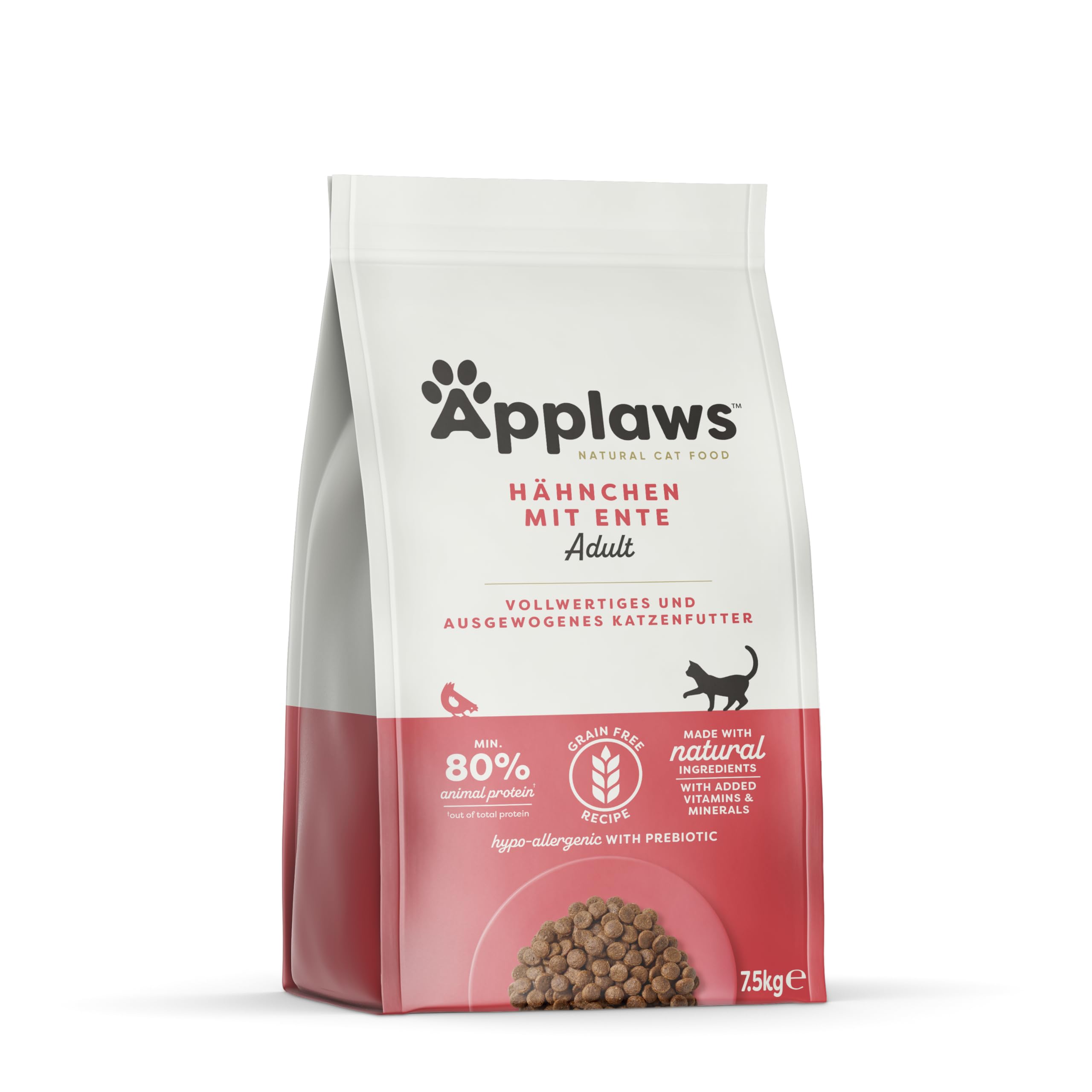 Applaws Katzentrockenfutter Adult, Huhn mit Ente, getreidefrei und komplett 7,5 kg (1 Packung)