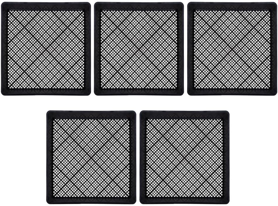 GANAZONO 5Pcs Seedling Tray Set 16.73X16.73X1.96In Plastic Plant Growing Trays for Germination Nursery Sowing Succulent and Vegetable Starter Containers