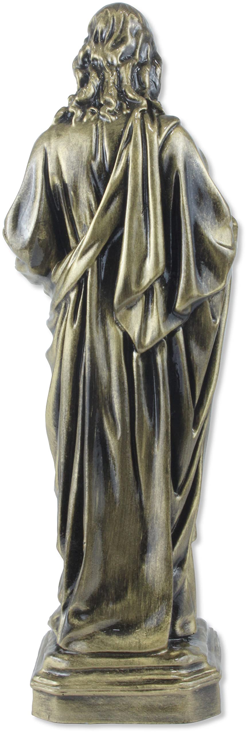 Proposte Religiose Statue des Heiligen Herzens Jesu aus Kunstharz, Farbe Bronze, 30 cm, hergestellt in Italien