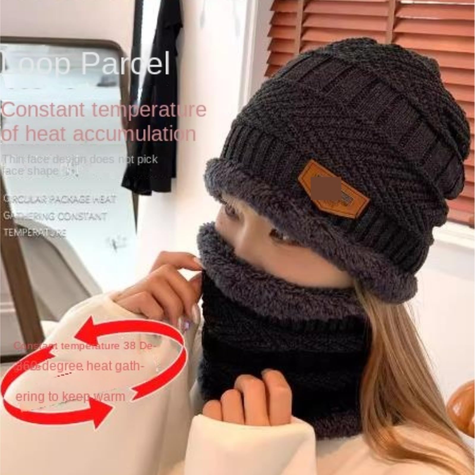 Czapka Szalik RęKawiczki Męski Zimowy Komplet Składający Się Z Szalika I Rękawiczek Podszewką Polaru Zapewniającą Ciepło Zestaw(Bruin)