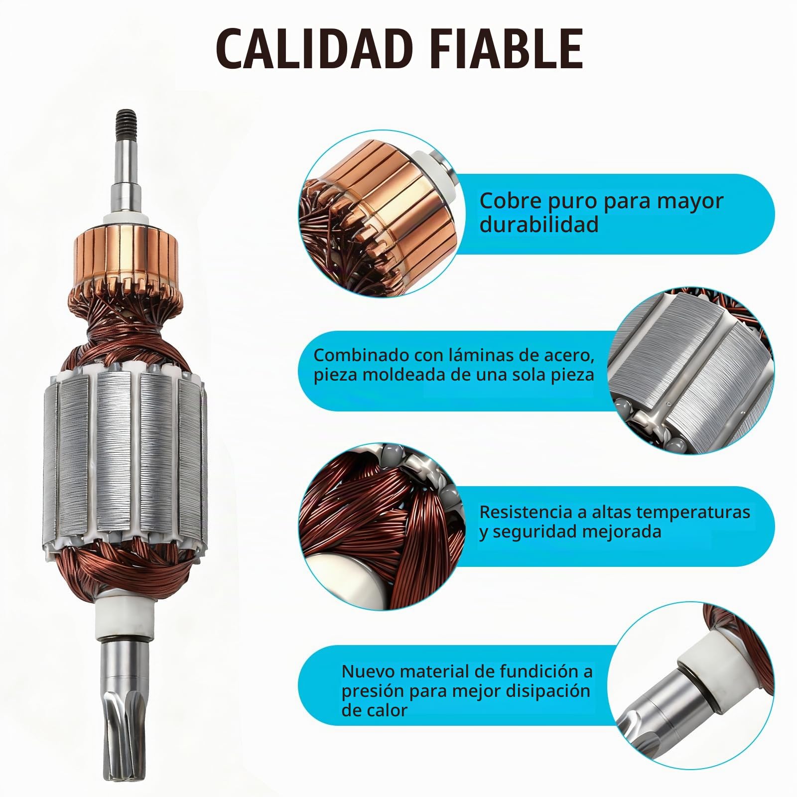 Juego de Estator y para Rotor,Cepillo de Carbón Kit | Compatible con Makita,para HR4001C HR4010C 513633-7 625758-6
