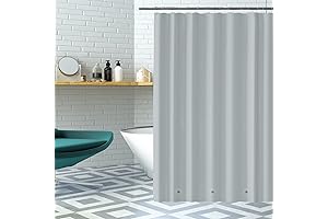 Grey Shower Curtain Liner: Premium PEVA Shower Liner with Magnetic Weights