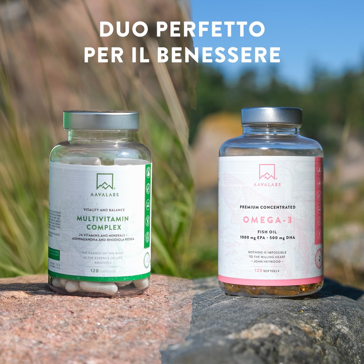 Multivitaminico Completo 25 Vitamine e Minerali Ashwagandha Rhodiola Rosea, Integratore Multivitaminico Donna Uomo Difese Immunitarie Adulti Vitamina D Vitamina C Zinco Magnesio e Potassio -120Capsule