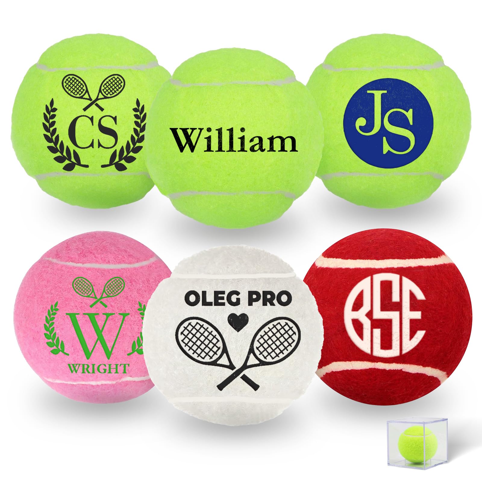 UIDMEN Personalized Tennis Ball, Gifts for Tennis Lovers, Custom Name, Pet Playing Balls, Training & Practice Balls for Beginners, Players, Coach, Birthday Xmas Gifts
