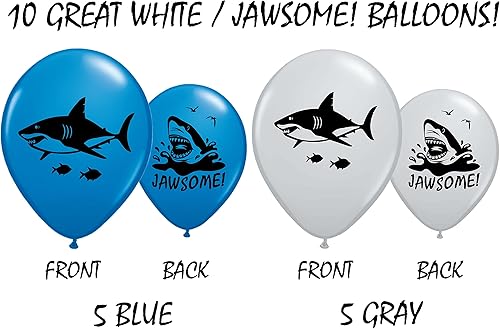 Miniatura 2 de Gypsy Jade's Globos de tiburón ideales para fiestas de cumpleaños temáticas de tiburones, fiestas de la semana de tiburones o reuniones bajo el mar,