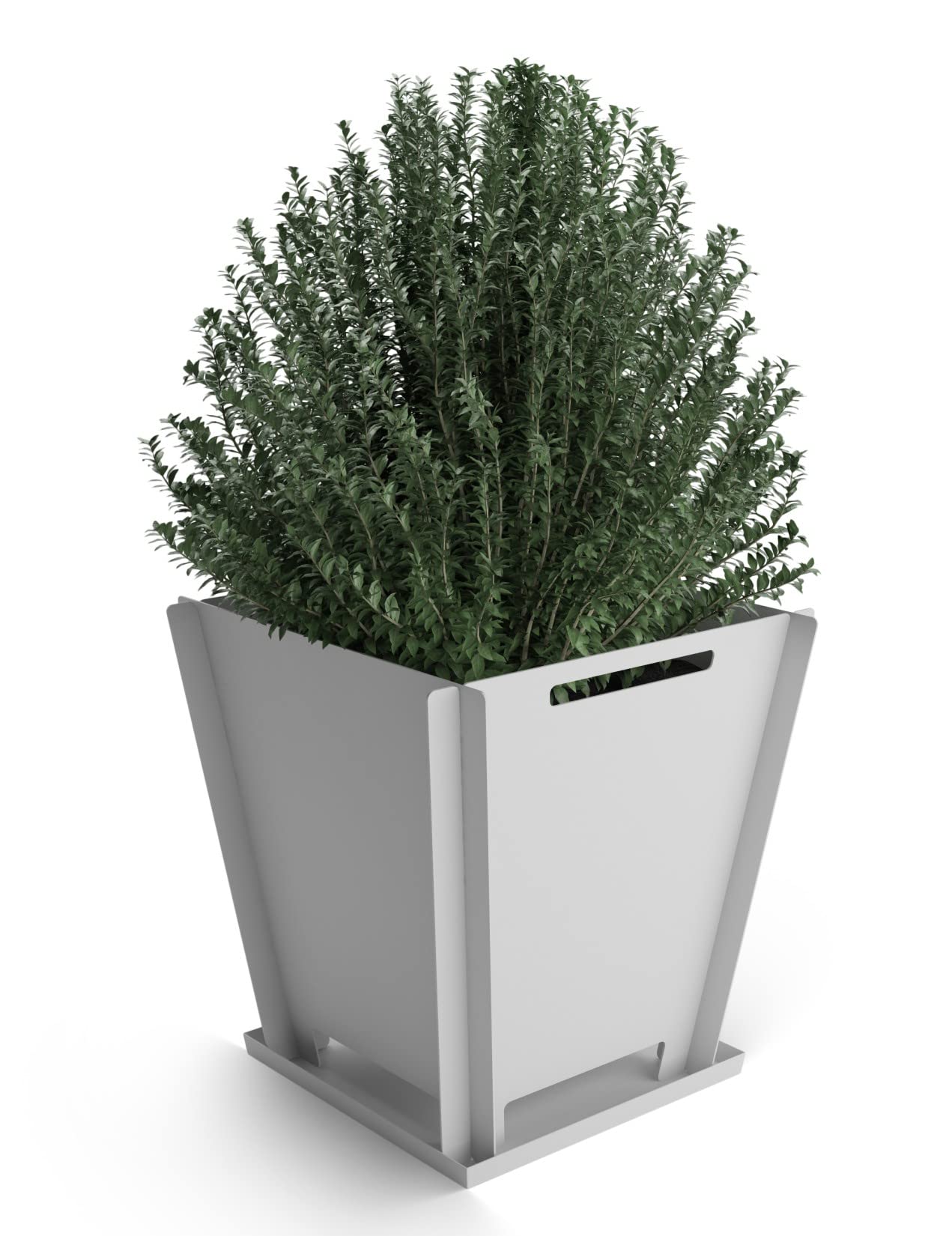Groovebox Pflanzgefäß 45,7x45,7 cm aus Stahl, weiß, Blumentopf, Pflanzkübel, Pflanzkasten für Drinnen & Draußen