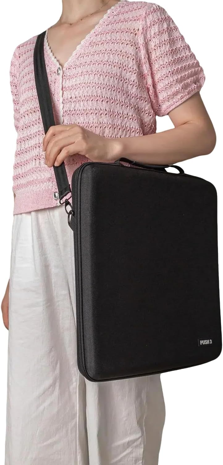 Hard Shell Case for Ableton Push 3 Audio Controller - EVA Protection, Fleece Lining & Crossbody Strap to Prevent Damage