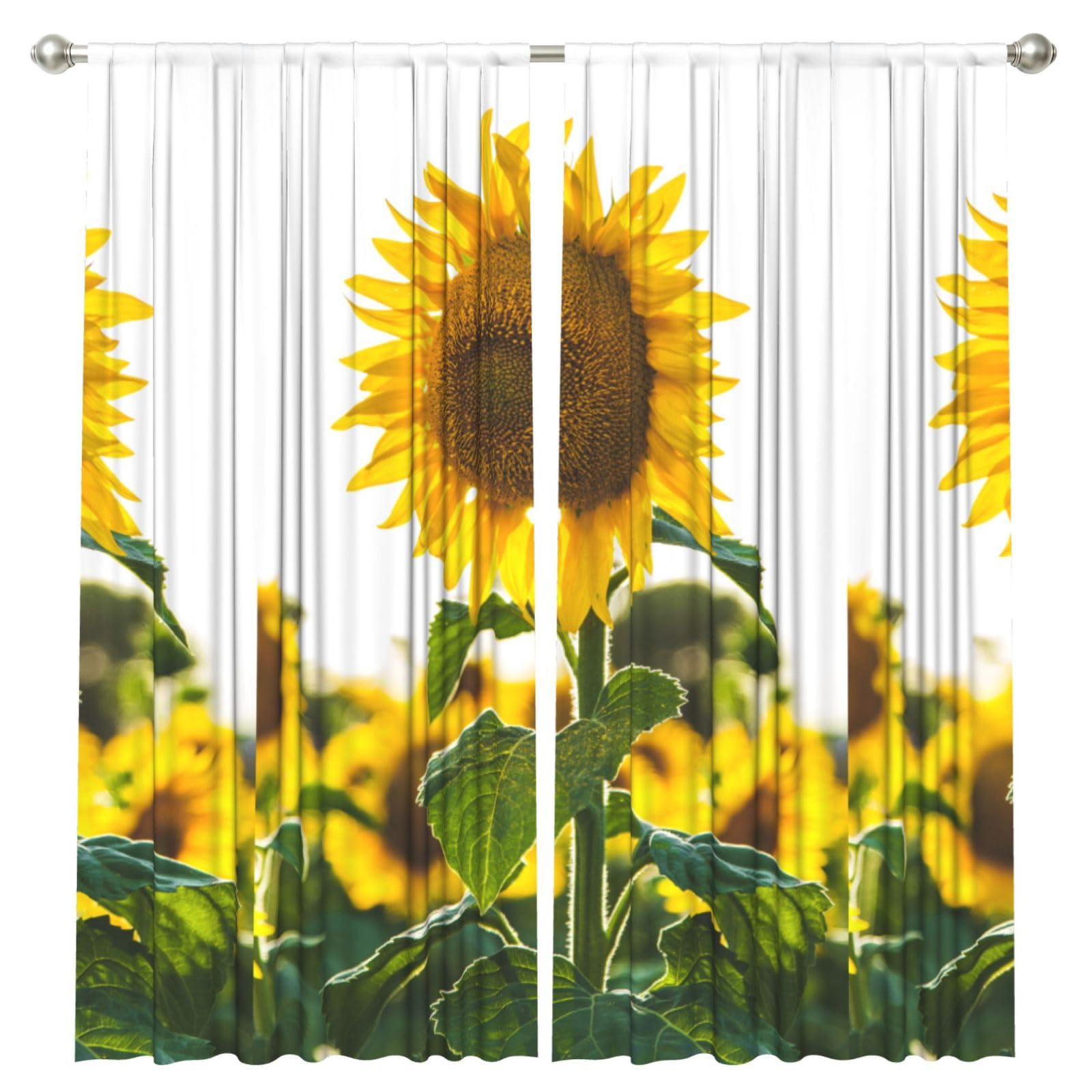 InOmak Sunflower, 2 Panels Window Curtains 52 x 84 Inch Blackout Curtains for Living Room Bedroom