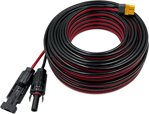 Cable de extensión adaptador XT60, XT60 a conector solar 12 AWG cable conector de panel solar compatible con Bluetti Ecoflow River Delta Series