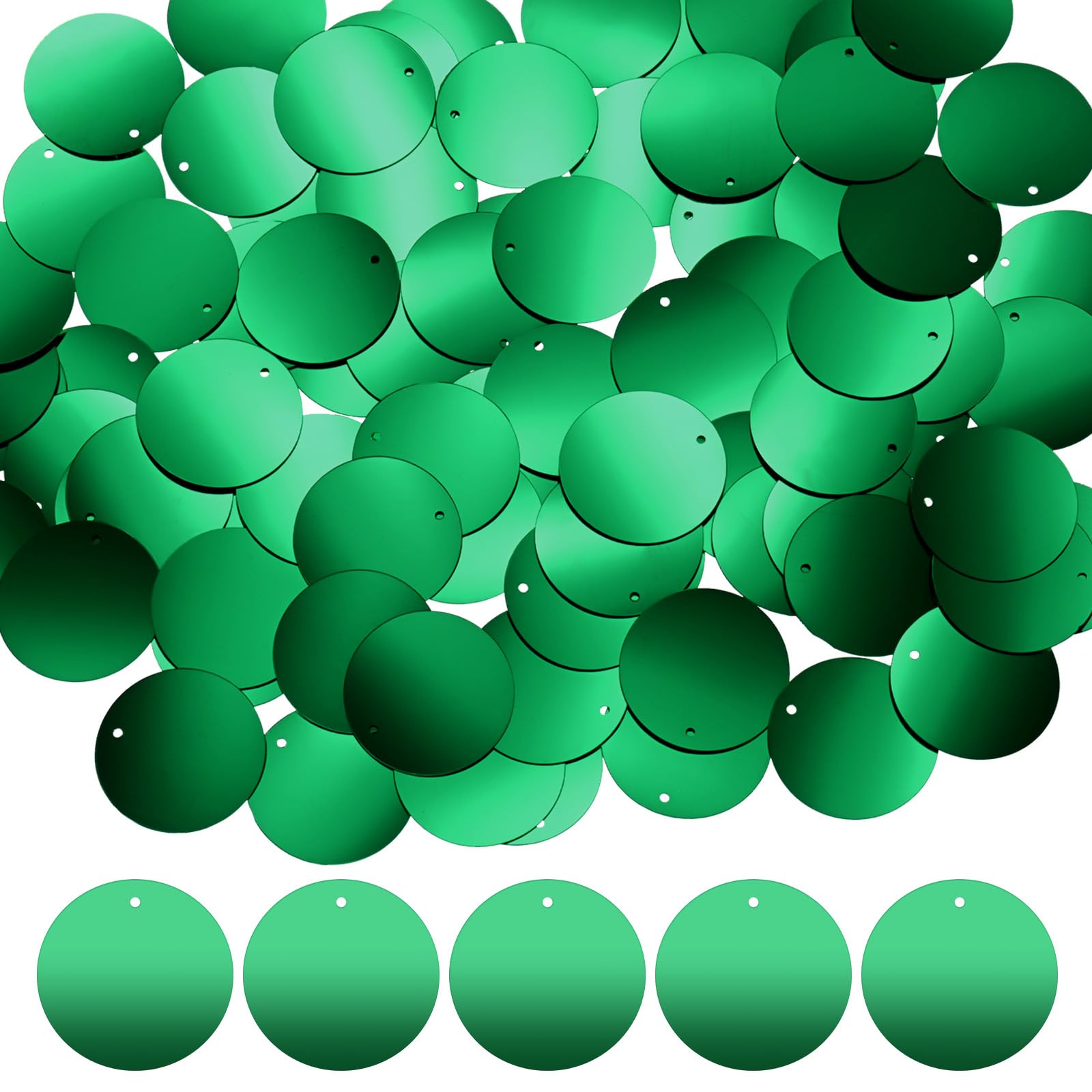 Lentejuelas redondas planas de 8mm M METERXITY verdes para costura de trajes y adornos de boda