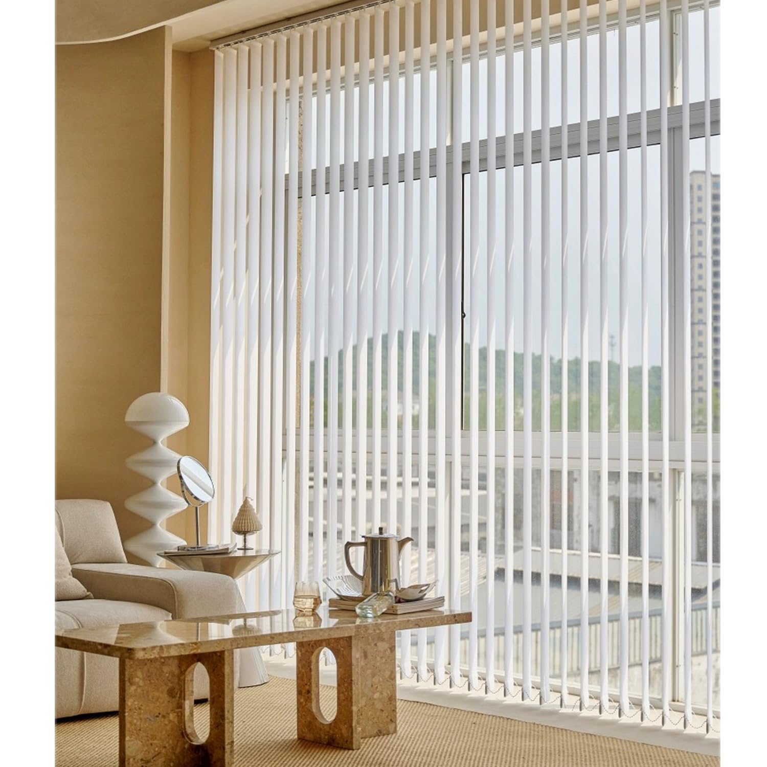 Lamellenvorhang Raumverdunkelnd Komplettset Vertikaljalousie Tür Fenster Lamellen Rollo Sichtschutz Sonnenschutz Jalousien Schiebegardine,für Terrassenschiebetüren,Breite x Höhe (180cm x 180cm)