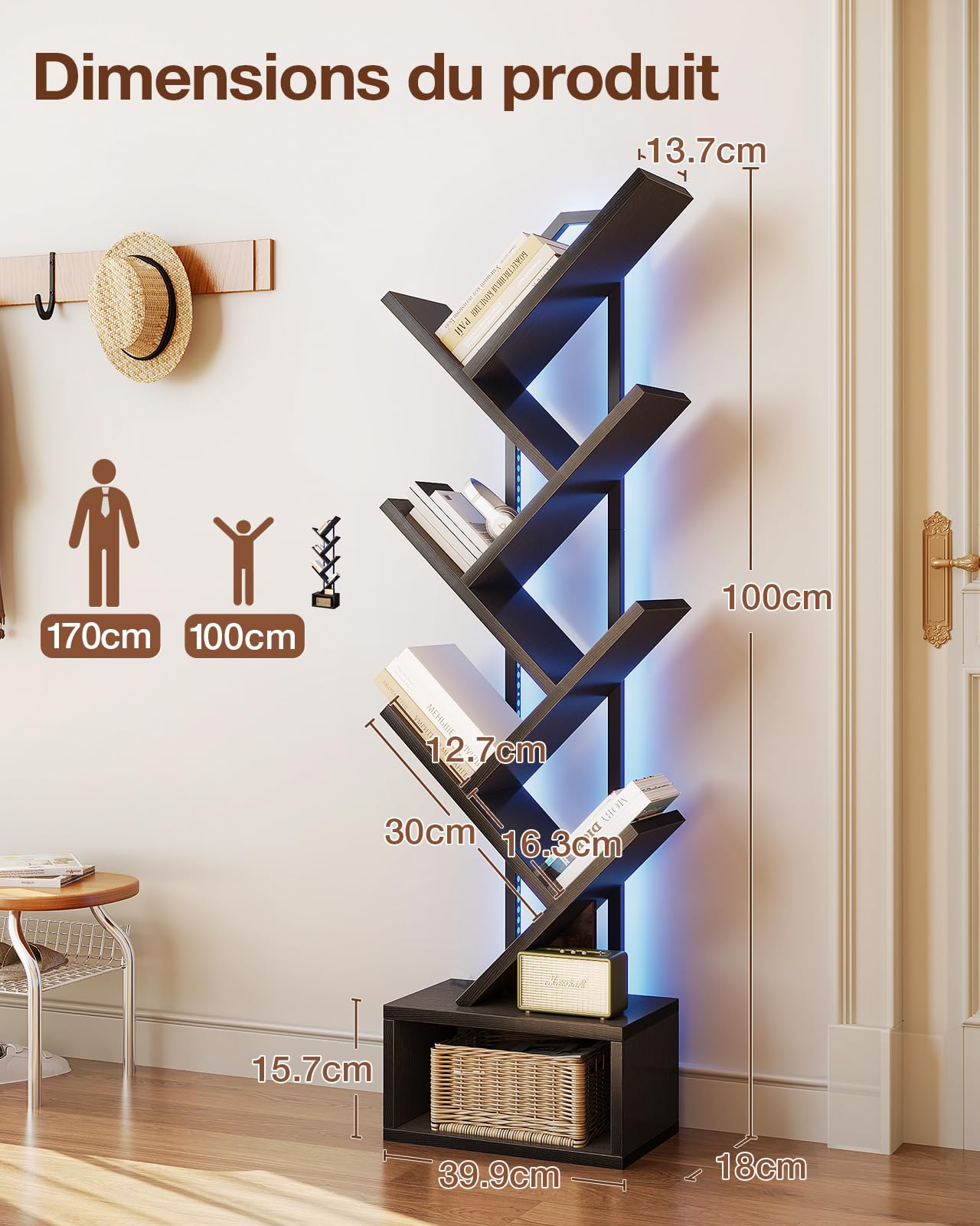 Coleshome Rek met 17 planken, 6 niveaus, boekenkast met