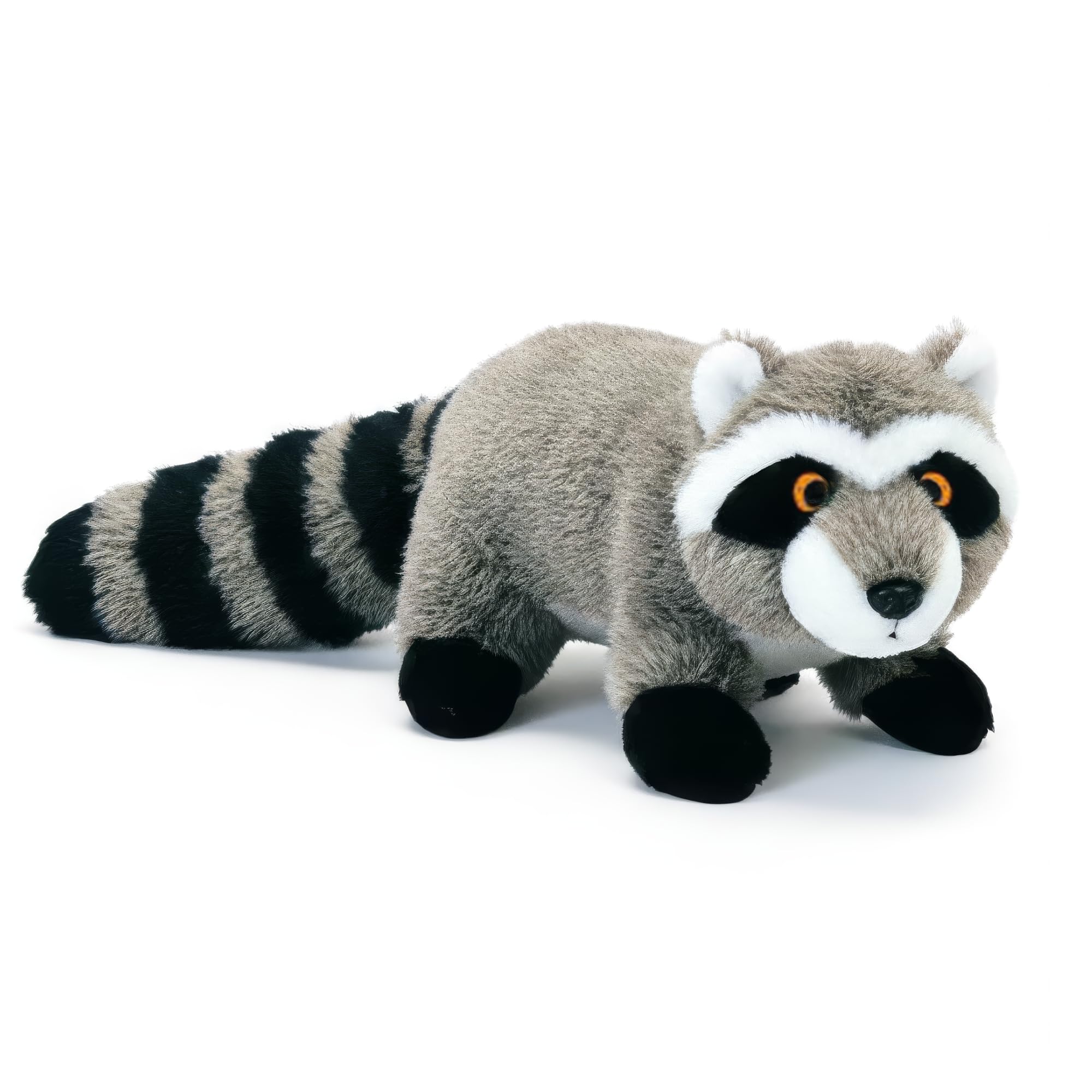 Pet Lou RAC-8 Raccoon Plush Dog Chew Ultra-Thick Toy, Durable Interactive Plush Toy for Medium Dogs, Anti Boredom Dog Squeaky Teething Toys, 8-Inch