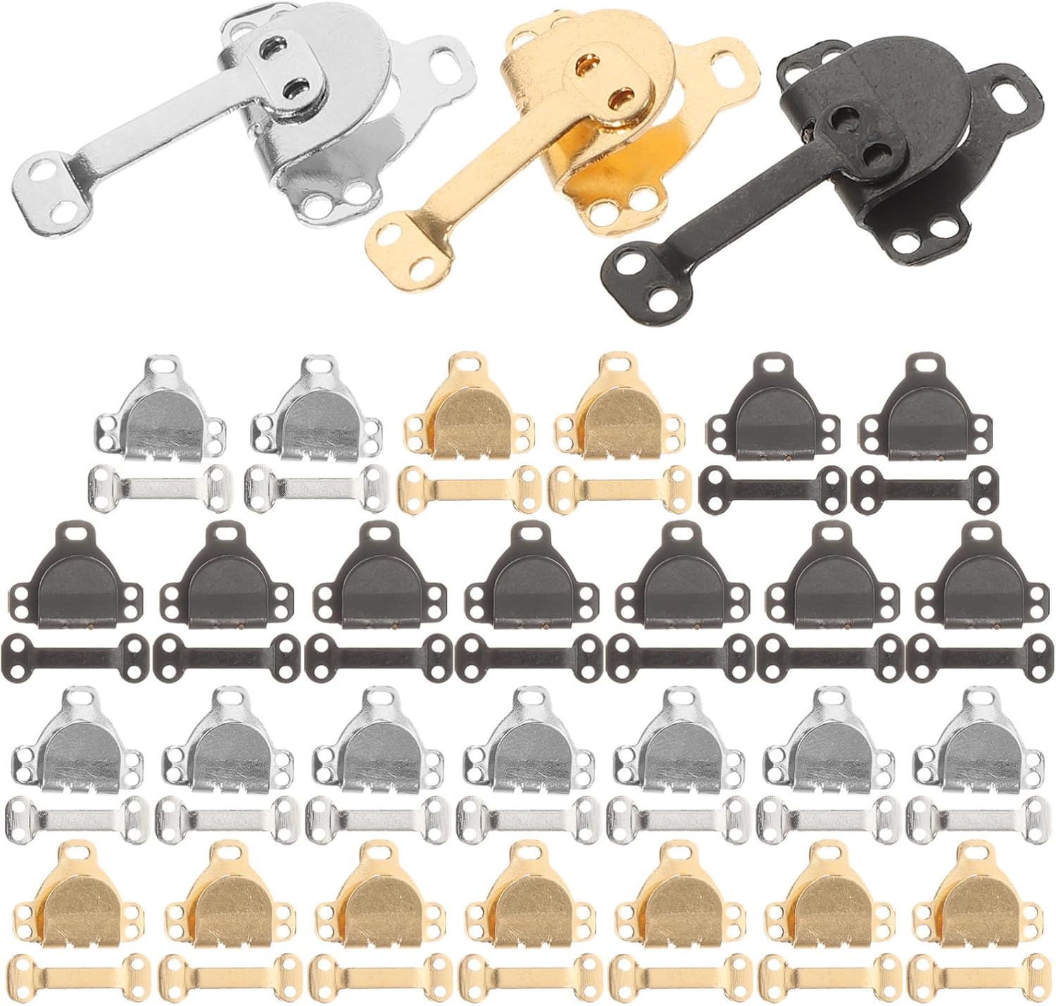 Levemolo 30 Sets Brass Pants Hook and Bar Fasteners for Trousers, Metal Trouser Adjusters Sewing Accessories, Sturdy Pant Hooks Clips Suitable for Knitting and Crochet Projects