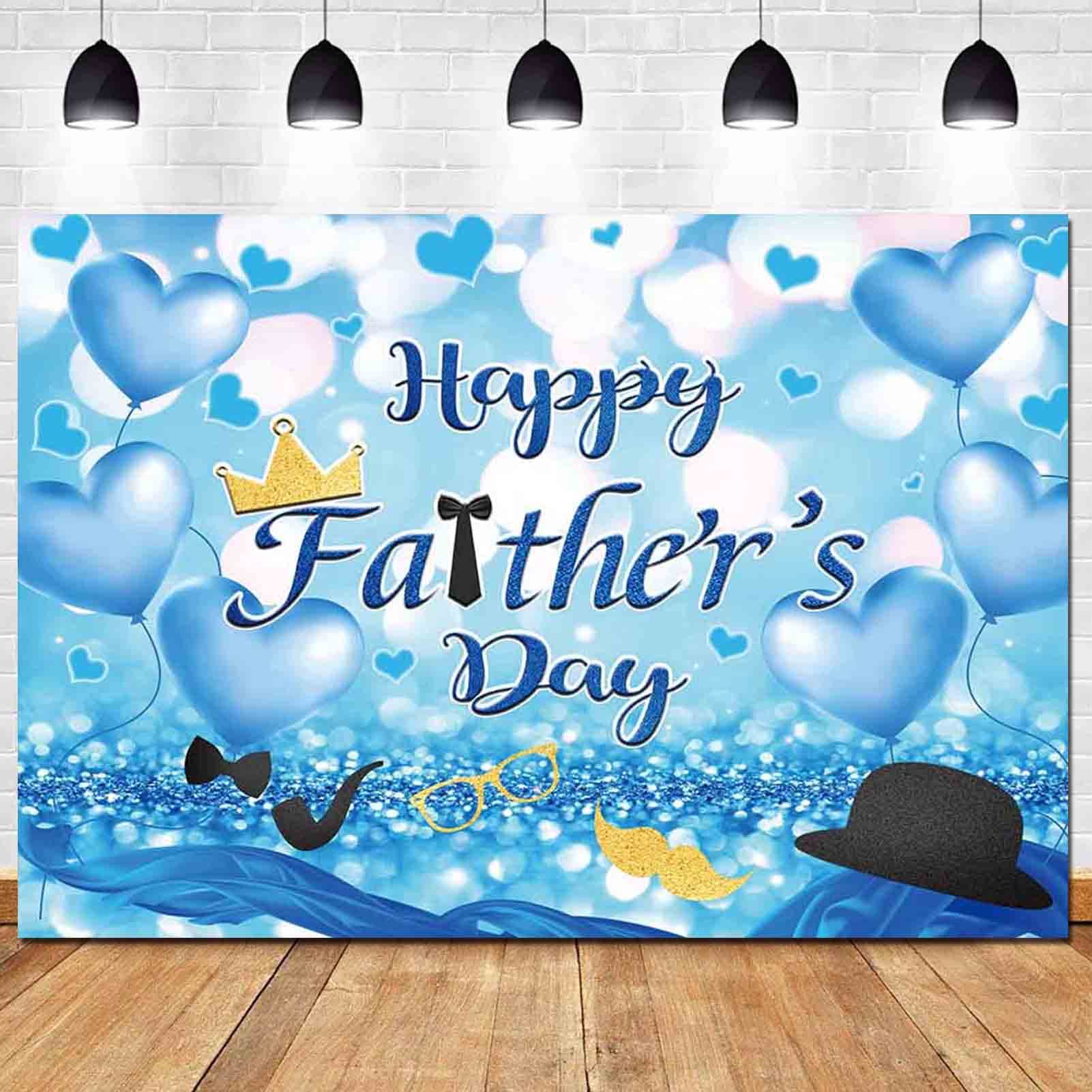LOONELO Happy Father's Day Sign Set - 10pcs Blue & Silver Cardboard Cutouts For Door & Photo Backdrop - View #10