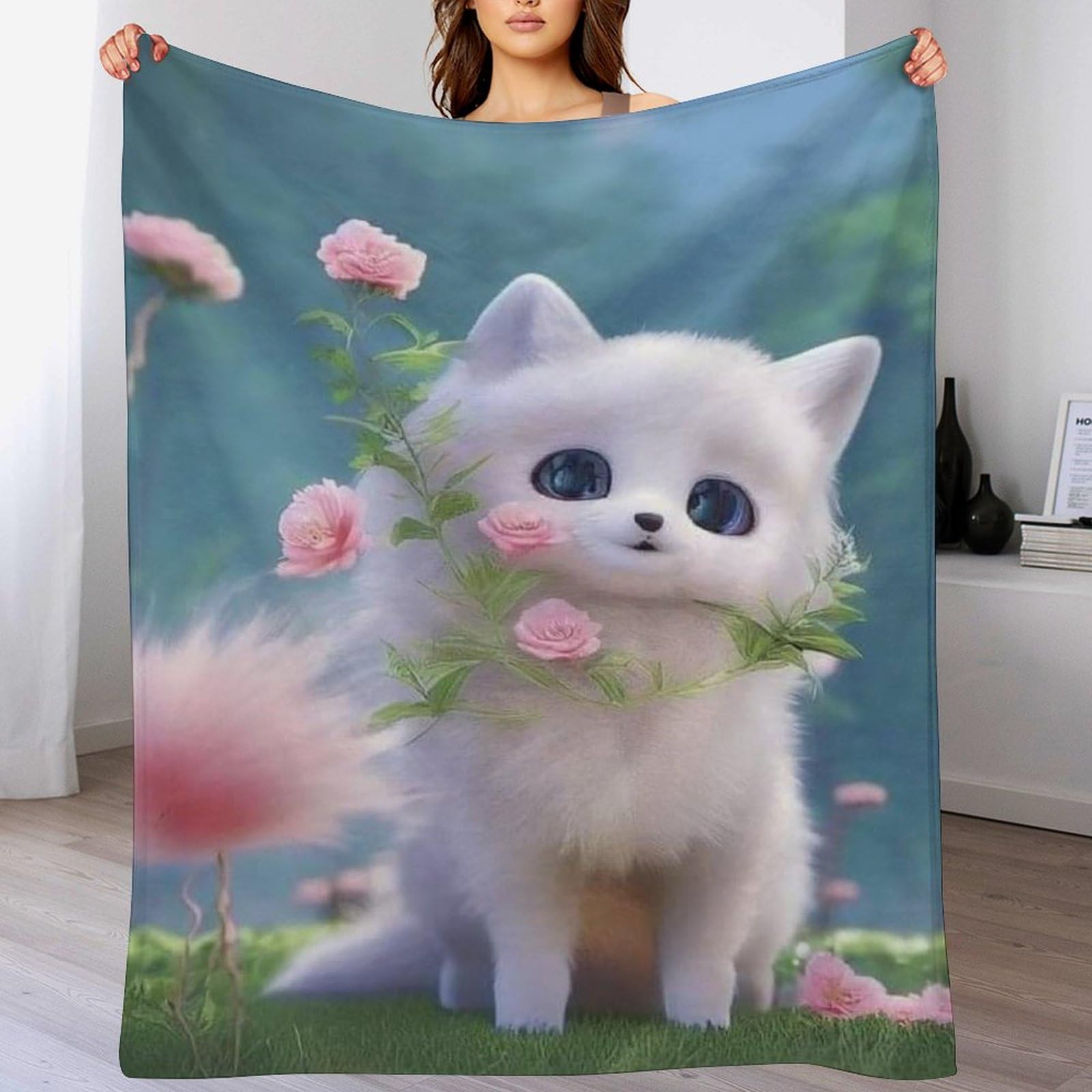 Manta suave de franela de alta densidad de 150 x 200 cm con acabado premium