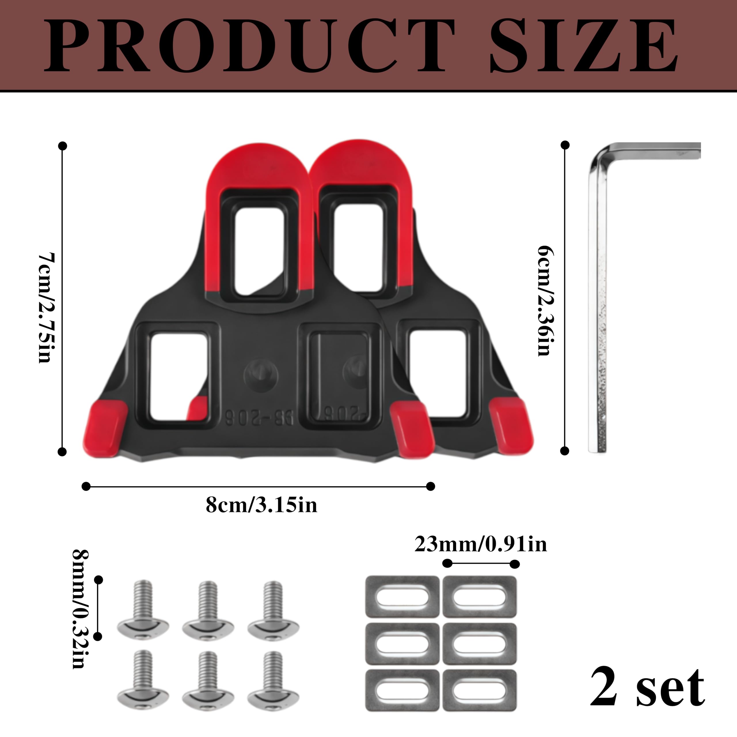 2 Pack Bike Cleats Compatible with Shimano SPD Pedals SM-SH10 SH11 SH12 - Image 2