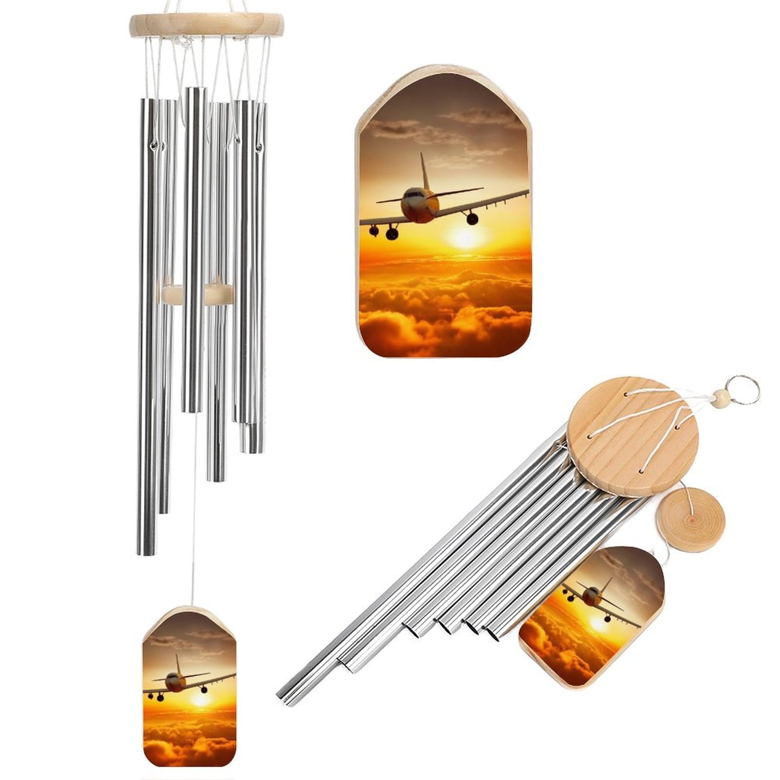 Carillon commémoratif avion en aluminium robuste et accordage précis