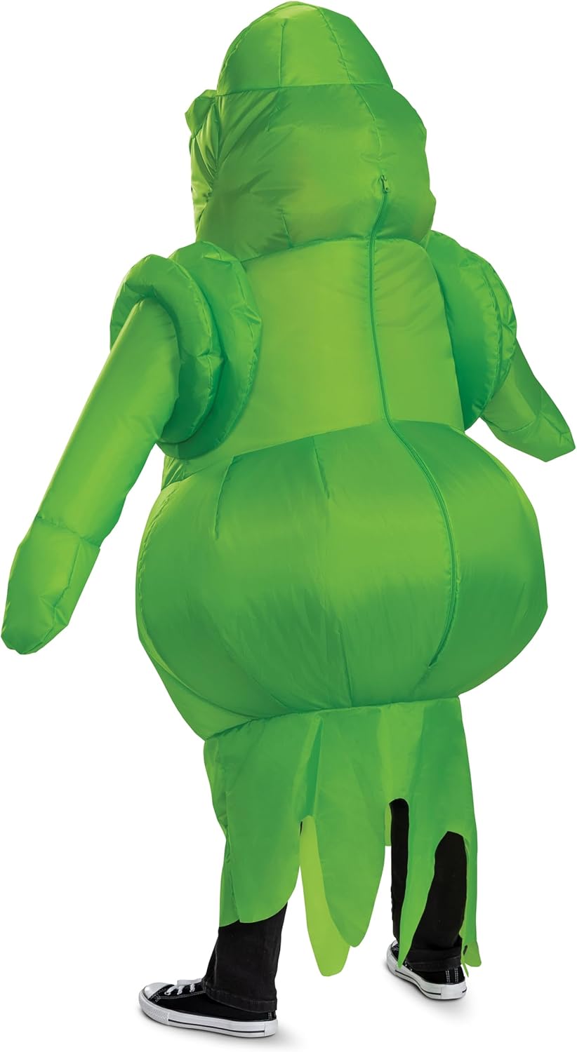 Disguise Slimer Inflating Costume for Kids, Official Ghostbusters Frozen Empire Inflatable Slimer Costume and Fan, Child Size