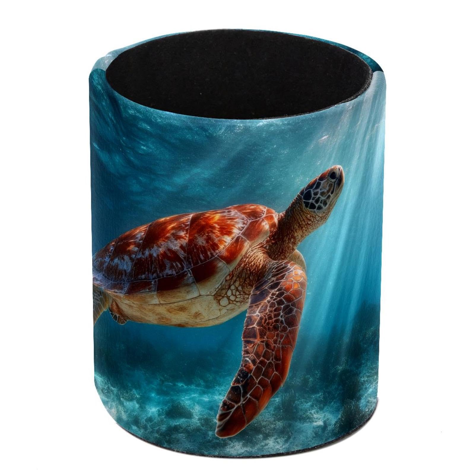 HEOEH Turtle Pen Holder for Desk, PU Leather Pencil Holder Pen Cup Marker Holder Makeup Brush Holders, Desk Accessories & Workspace Organizers for Home, Office