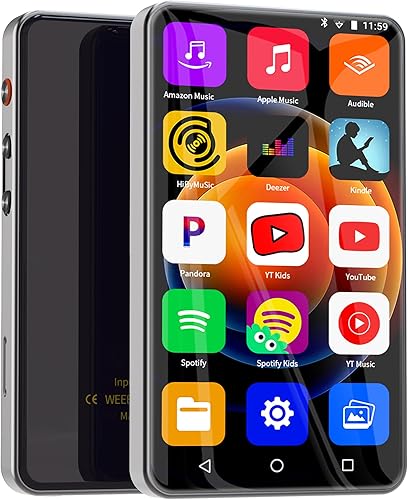 Reproductor MP3 de 144 GB con Bluetooth y WiFi, pantalla táctil HD a todo color de 4 pulgadas, reproductor MP3 con Tienda Music, Spotify, Pandora,
