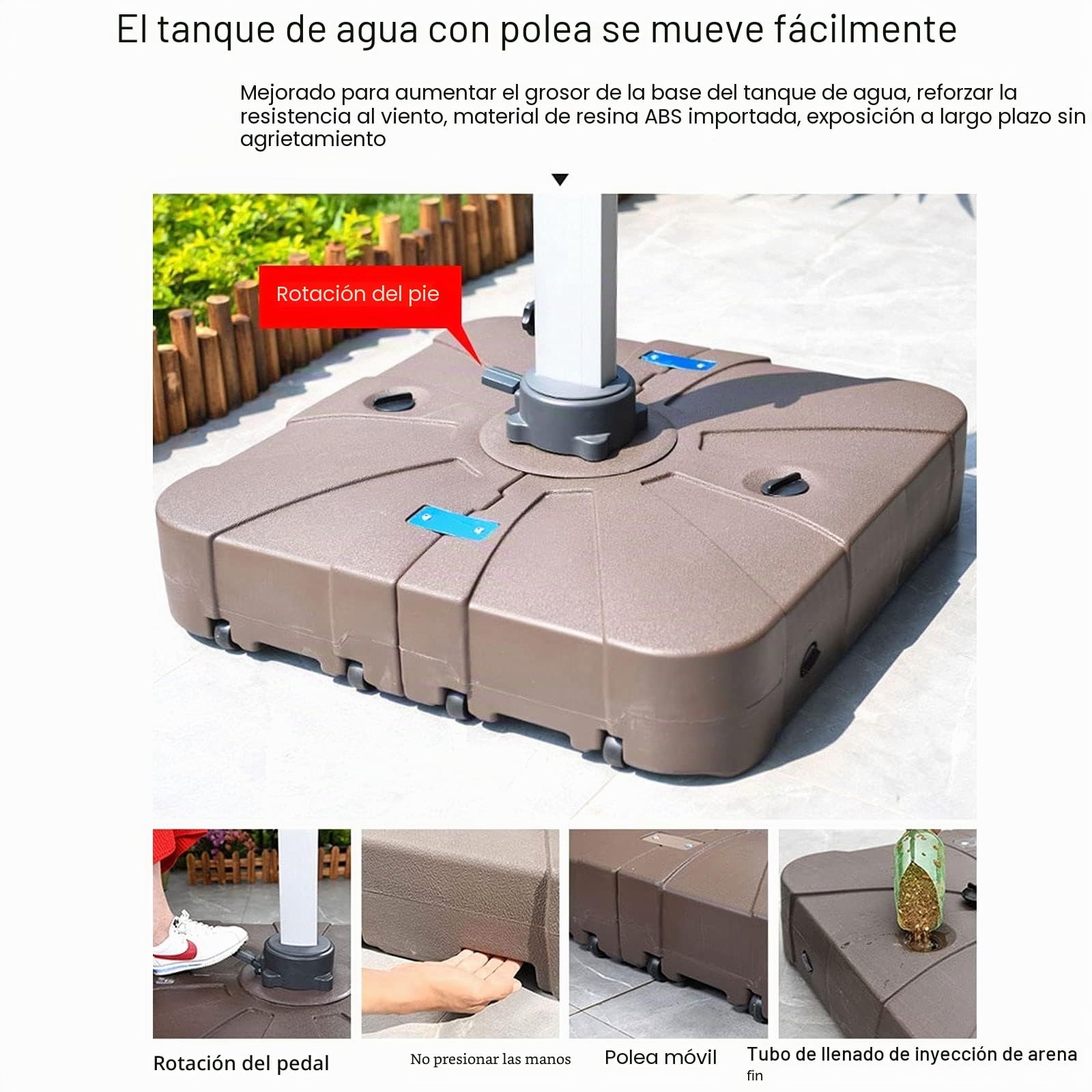 Parasol Excéntrico de Jardín, Mástil de Aluminio con Manivela, Protección UV 50+, 5 Niveles de Inclinación, Sombrilla Voladiza con Mecanismo de Manivela para Exterior, Jardín, Patio,Caqui,2.5m