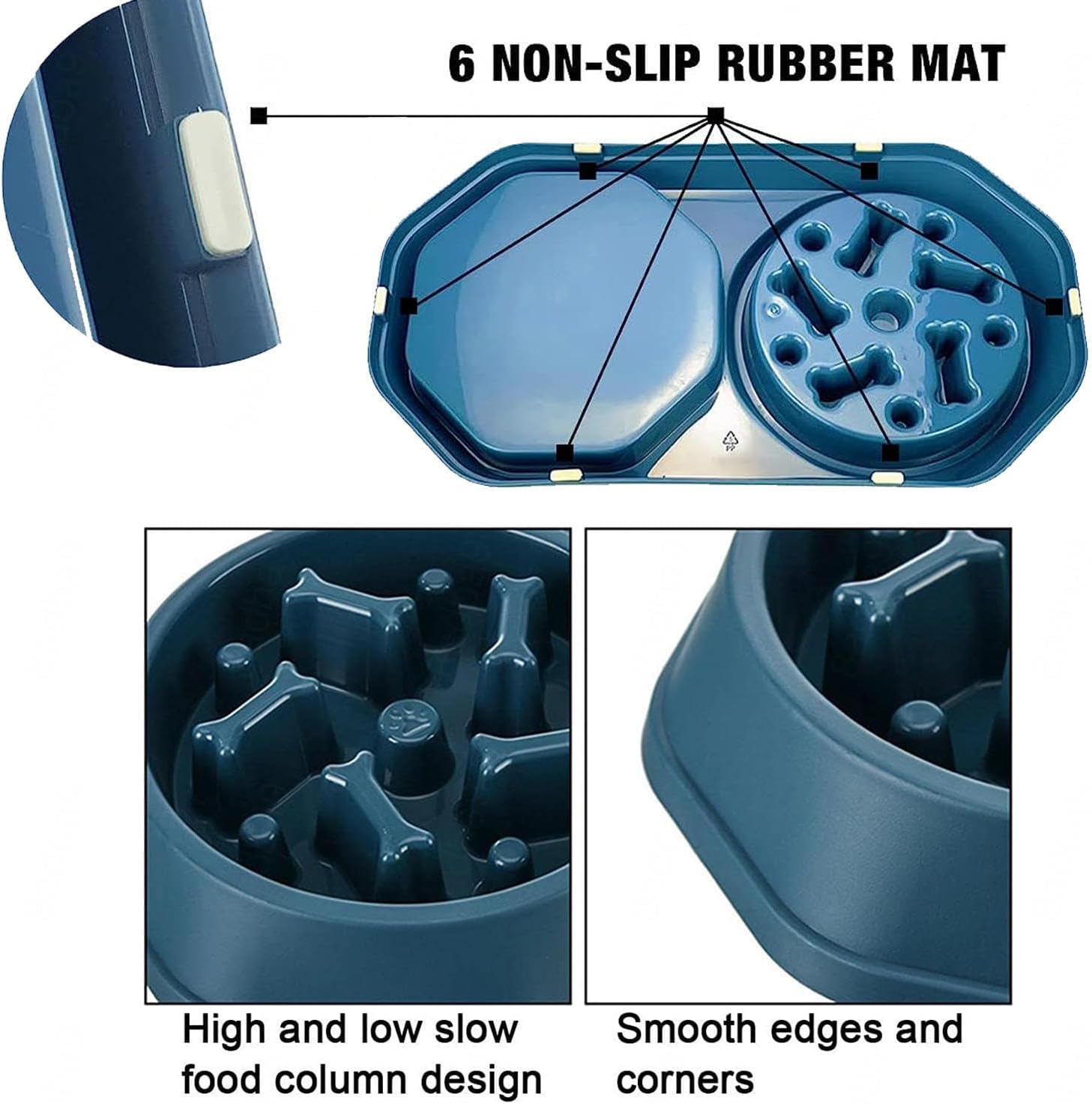 早食い防止 食器 早食い防止 食器 小型犬, 滑り止め 安全 早食い防止 食べるのが遅い犬用ボウル大型犬, 犬 猫 小型犬 大型犬